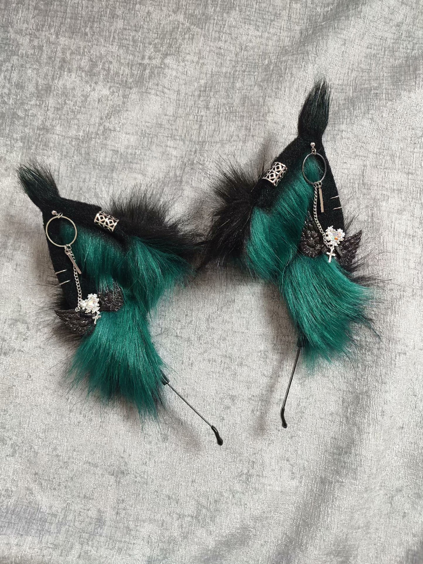 Cosplay Lynx Ears Cosplay Green Fox Headband Cosplay Fox Hairband Cosplay Animal Costume Accessories Custom Lynx Ears Furry Ears Faux Fur