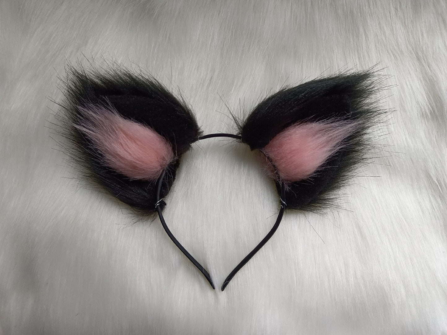 Cosplay Fox Ears Kit Cosplay Dog Black Pink Headband Hairband Cosplay Animal with Accessories Costume Accessories