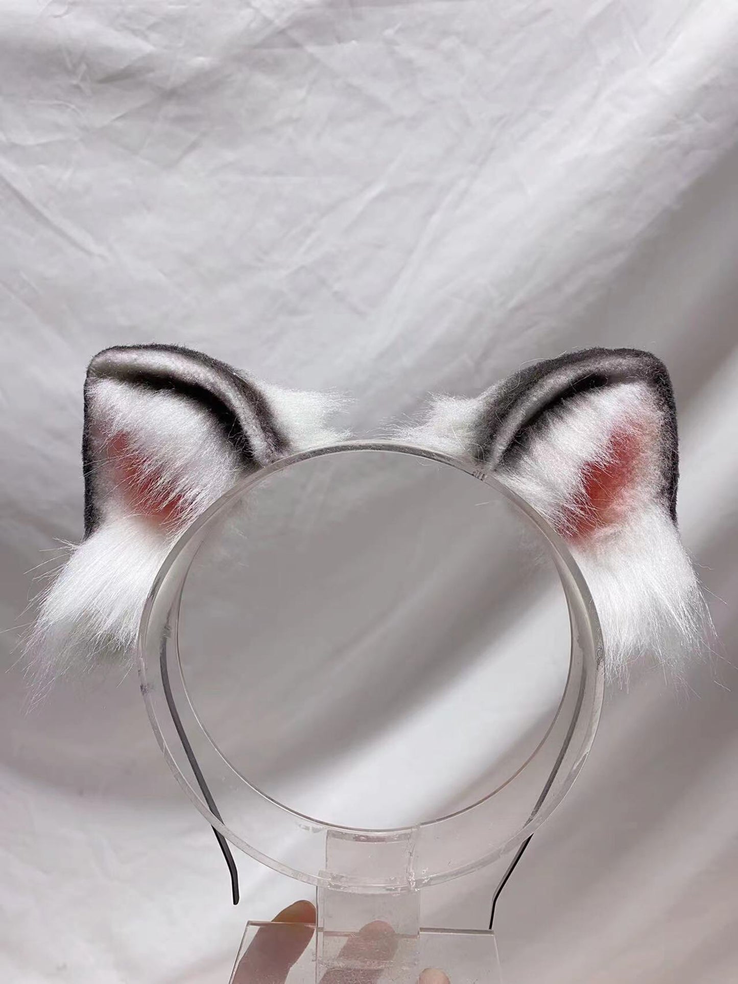 Cosplay Grey Cat Ears Kit Cosplay Cat Ears Cat Headband Headdress Cat Hairclips Cat Headband Costume Accessories Custom Animal Ears Furry Ears Faux Fur