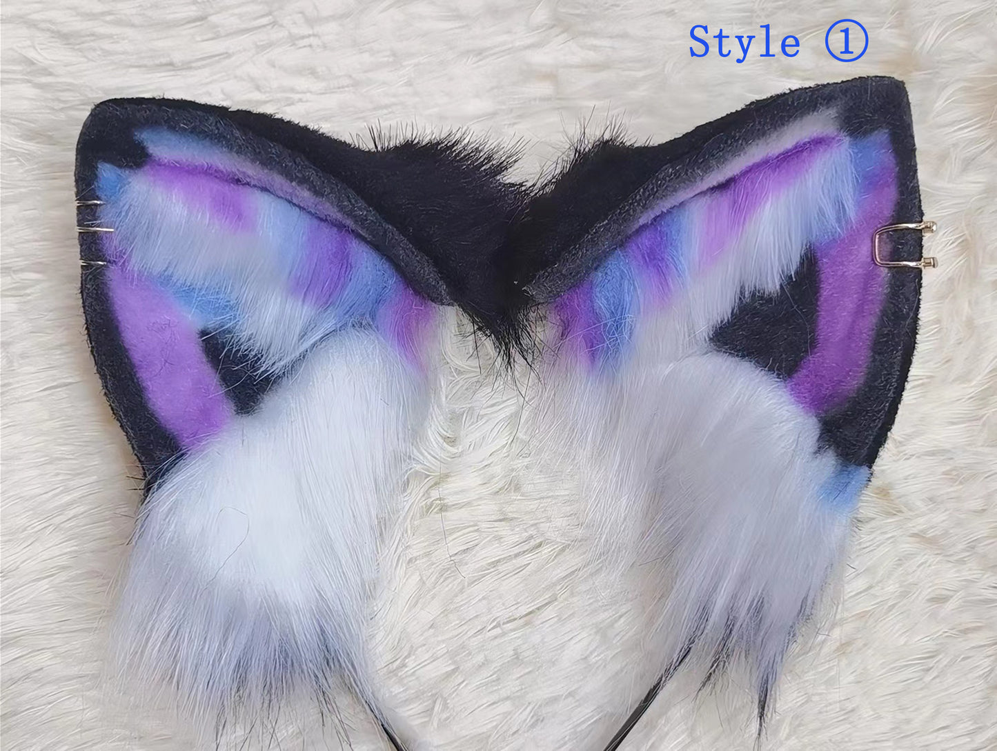 Cosplay Colorful Cat Ears Kit Cosplay Cat Headband Hairband Rainbow Cat Ears Costume Accessories