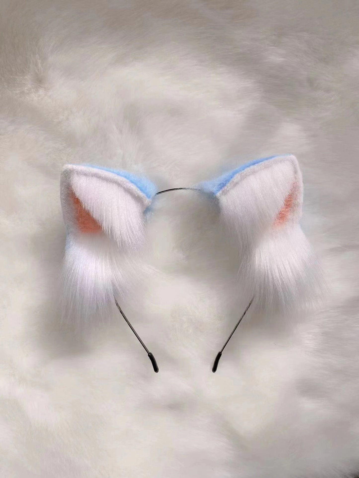 Cosplay Ram Rem Hairband Cat Ears Tail Kit Cosplay Blue Headdress Furry Rem Hairband Costume Accessories Custom Animal Ears