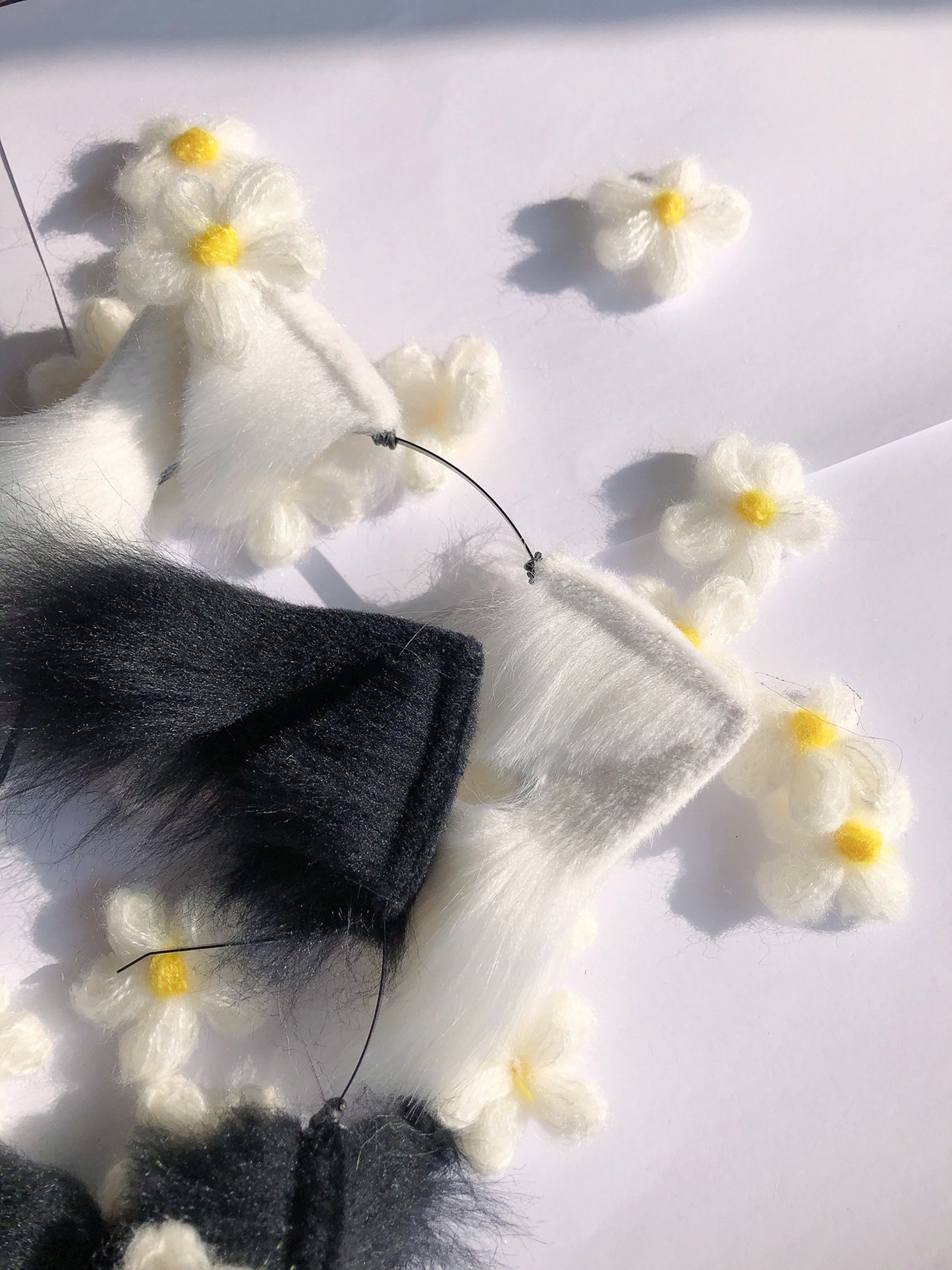 Cosplay Cat Ears Kit Cosplay White/Black Cat Headband Hairband Cat Ears Costume Accessories