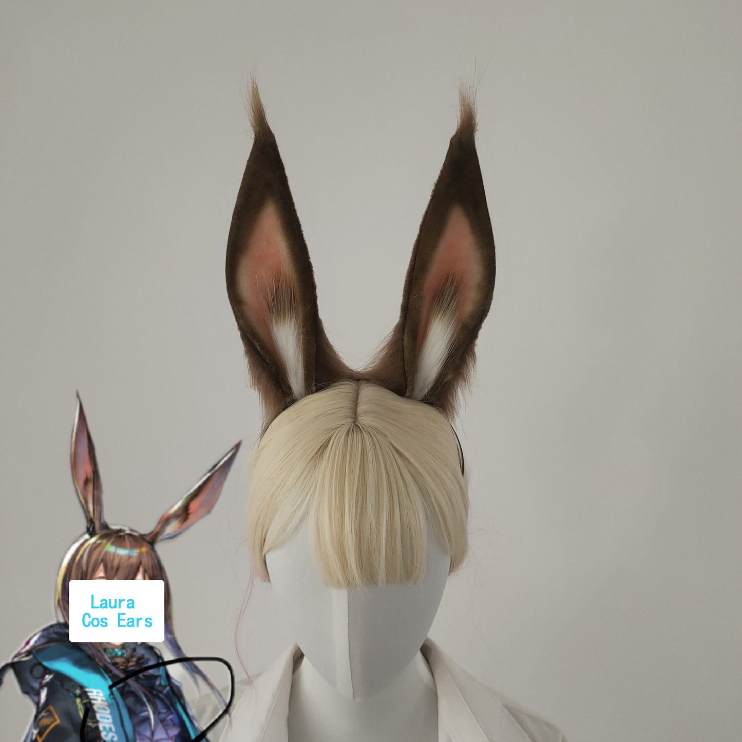 Cosplay Amiya Furry Ears Kit Cosplay Arknights Headdress Hairband Cosplay Ears Costume Accessories Halloween Cosplay Animal