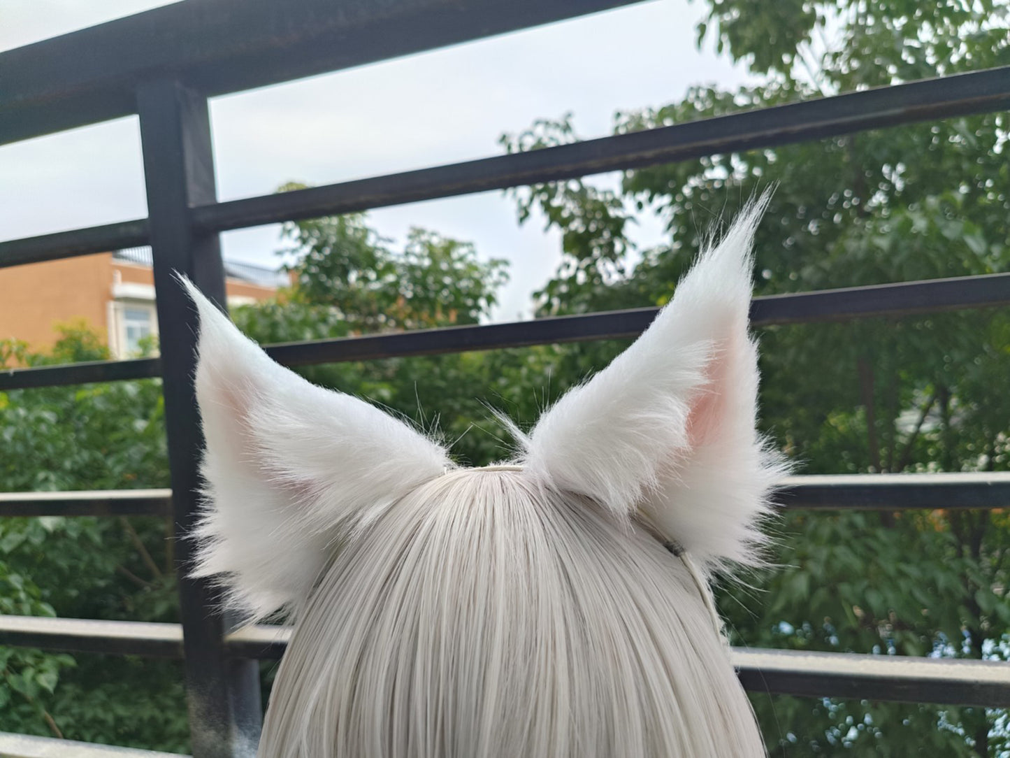 Cosplay White Fox Ears Cos Fox Headband Cos Fox Hairclips Anubis Hairband Cosplay Animal Costume Accessories Custom Faux Fur Ears Furry Ears
