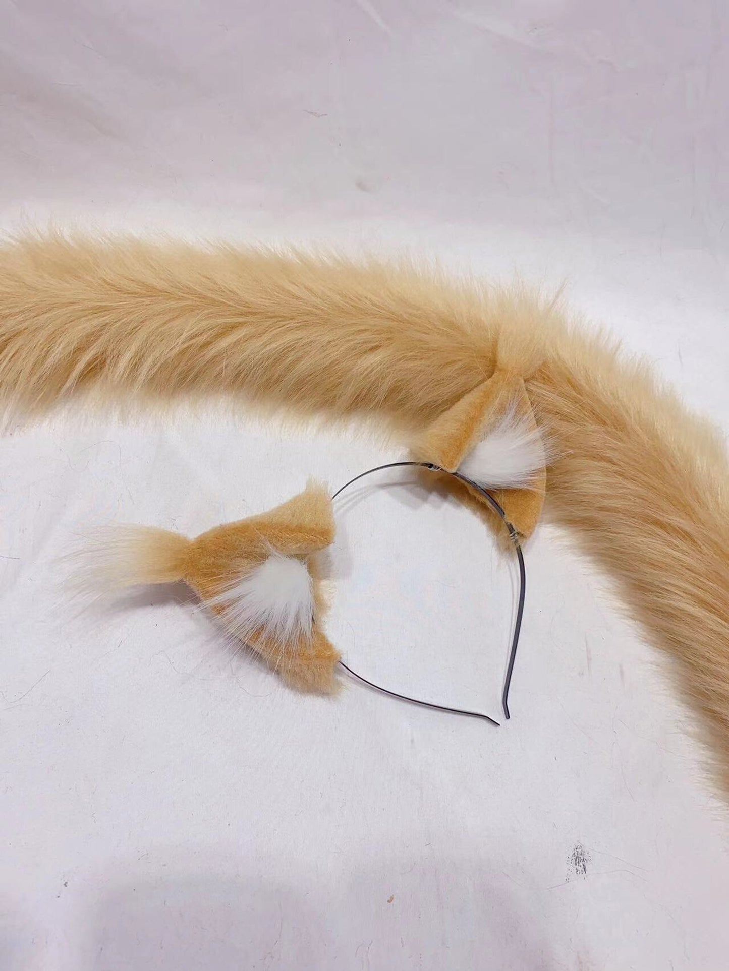 Cos Cat Ears Tail Set Fluffy Cosplay Cat Headband Hairband Cat Ears Costume Accessories Custom Animal Ears Furry Ears Faux Fur