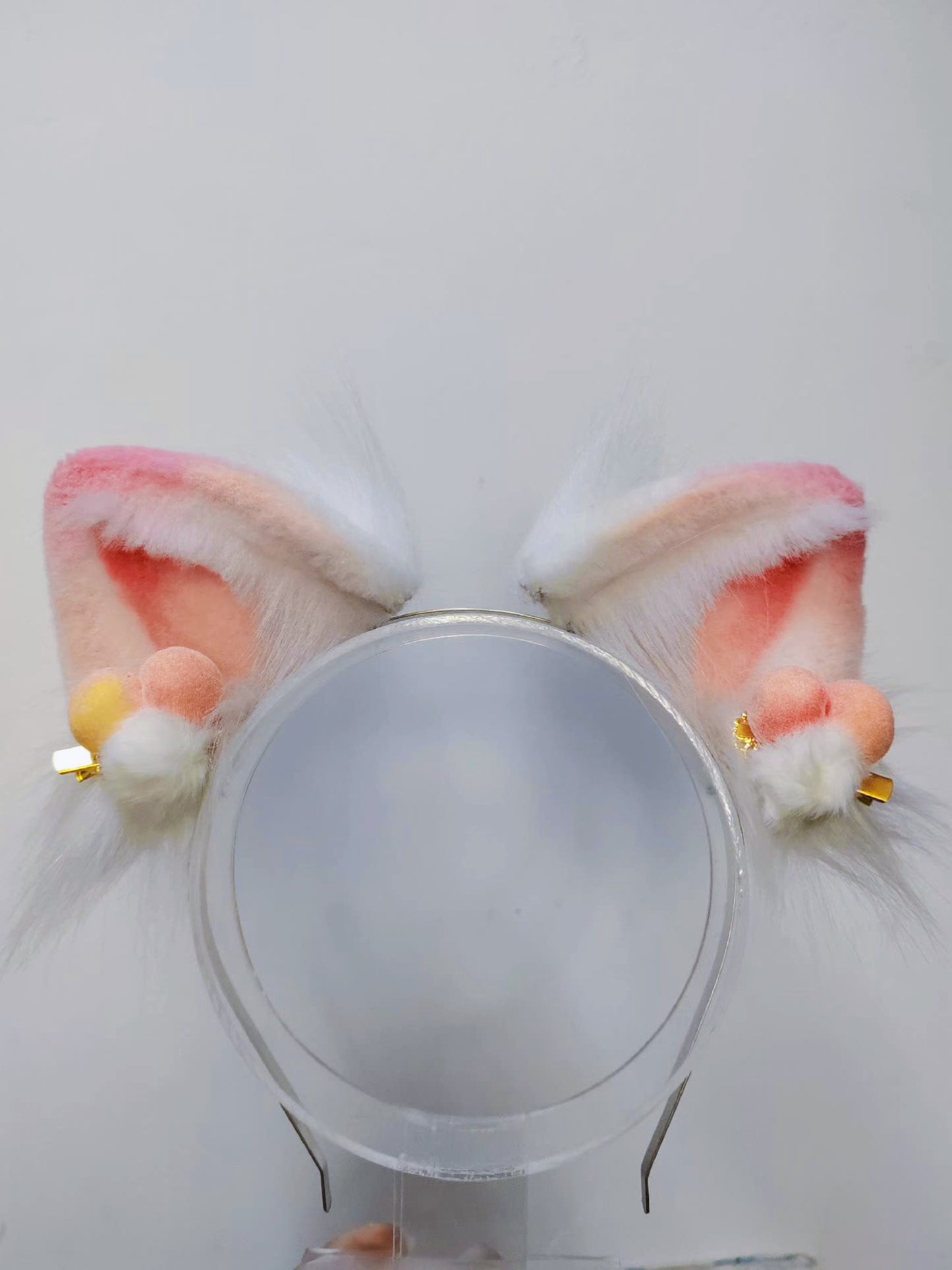 Cosplay Pink Cat Ears Kit Cosplay Cat Ears Cat Headband Headdress Cat Hairclips Cat Headband Costume Accessories Custom Animal Ears Furry Ears Faux Fur