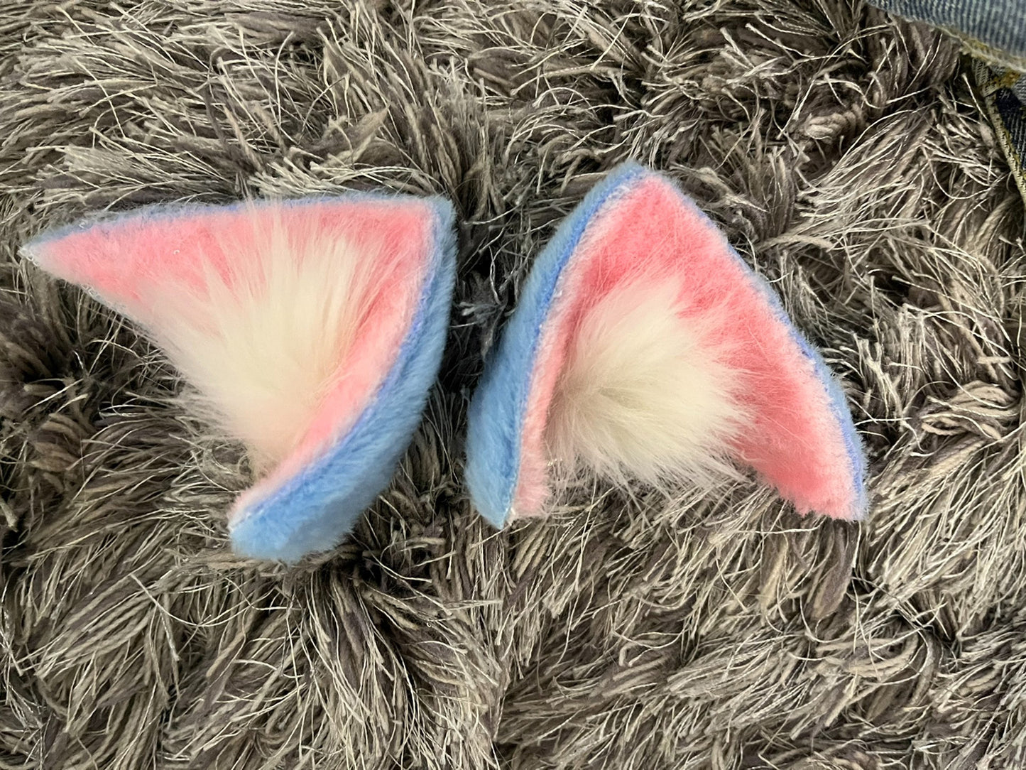 Cosplay Ram Rem Headband Cat Ears Kit Cosplay Blue Headdress Furry Rem Hairband Costume Accessories Custom Animal Ears Faux Fur
