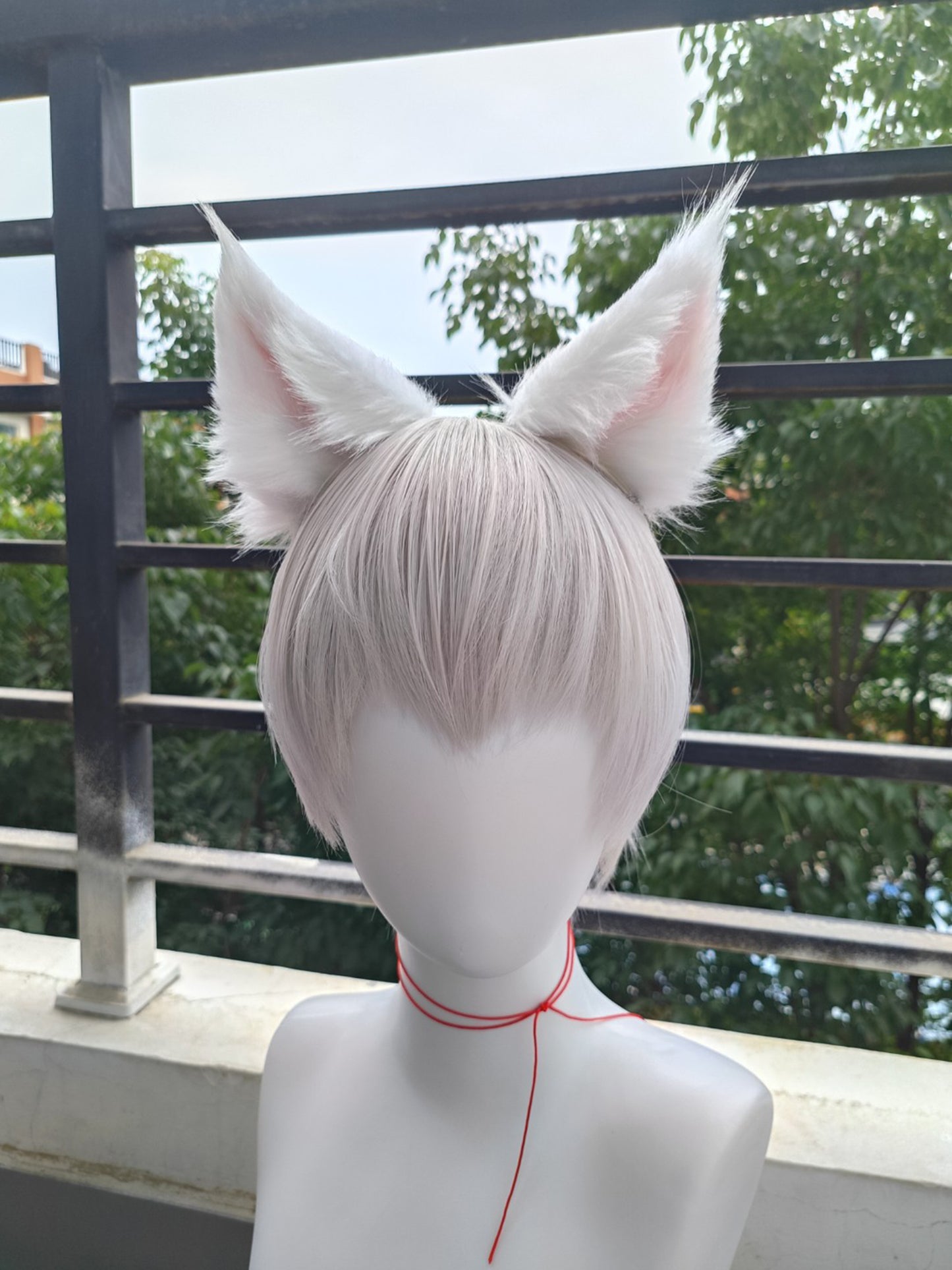 Cosplay White Fox Ears Cos Fox Headband Cos Fox Hairclips Anubis Hairband Cosplay Animal Costume Accessories Custom Faux Fur Ears Furry Ears