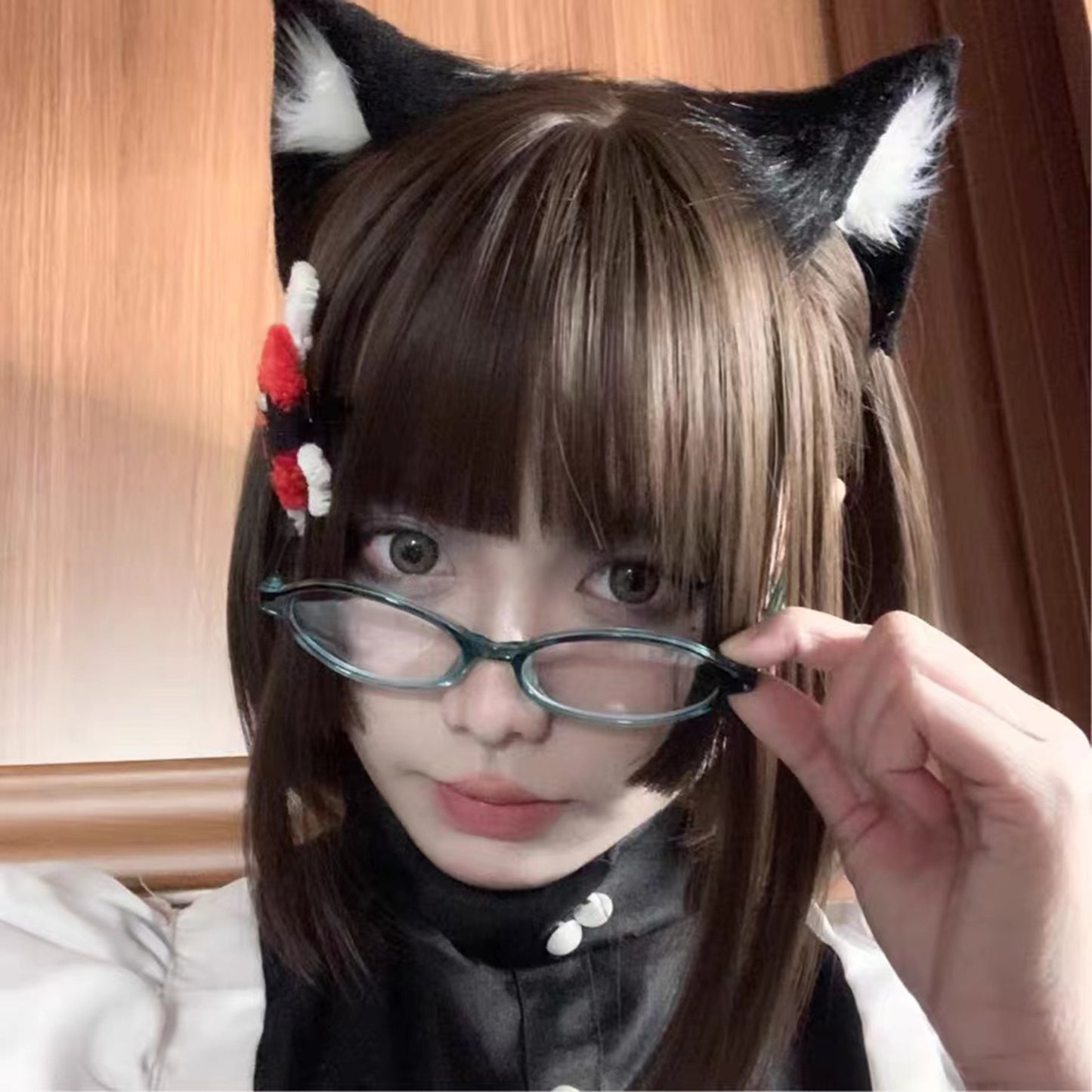 Cosplay Cat Ears Kit Cosplay Black Cat Headband Hairband Furry Cat Ears Costume Accessories Custom Animal Ears