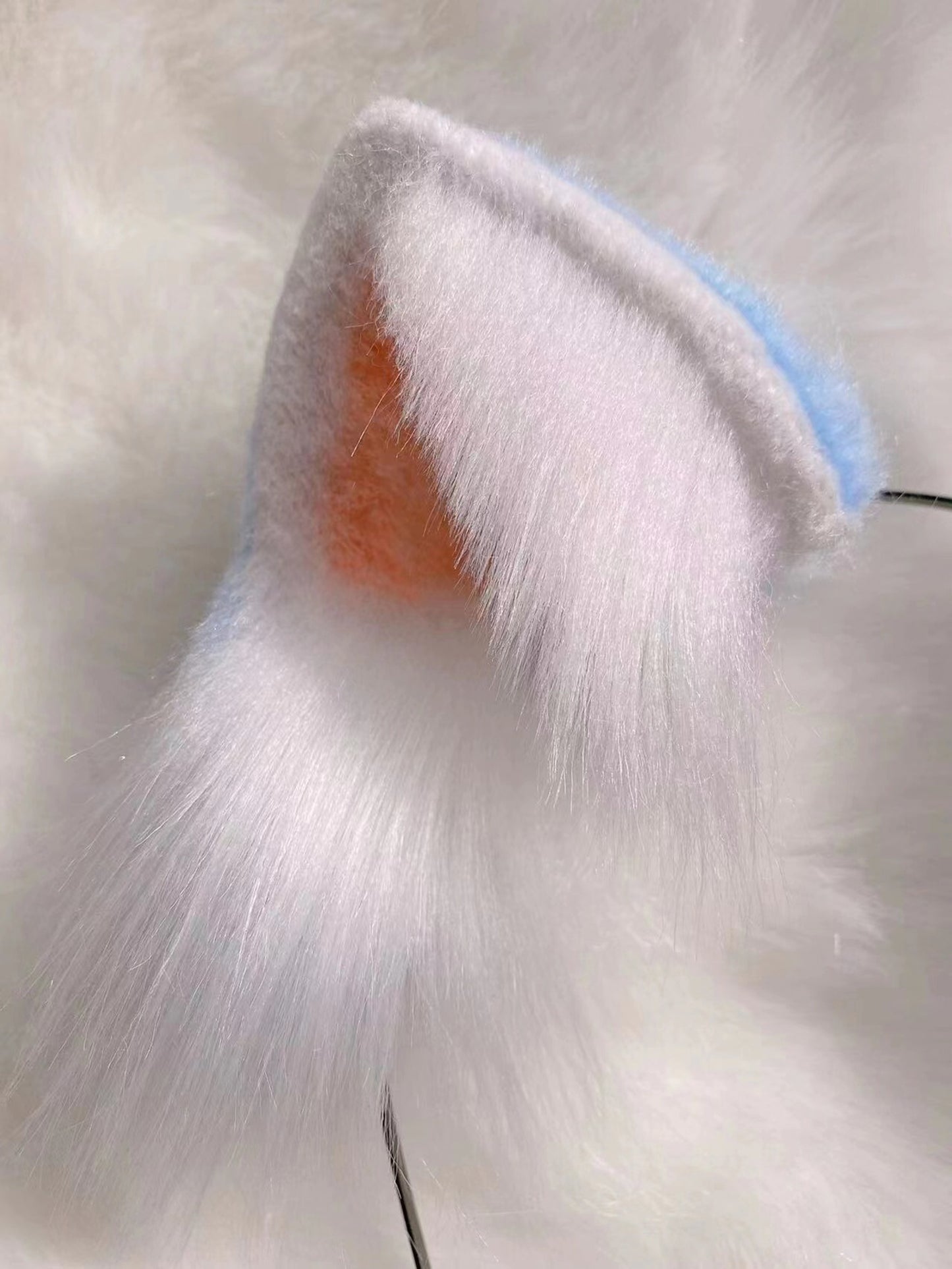 Cosplay Ram Rem Hairband Cat Ears Tail Kit Cosplay Blue Headdress Furry Rem Hairband Costume Accessories Custom Animal Ears