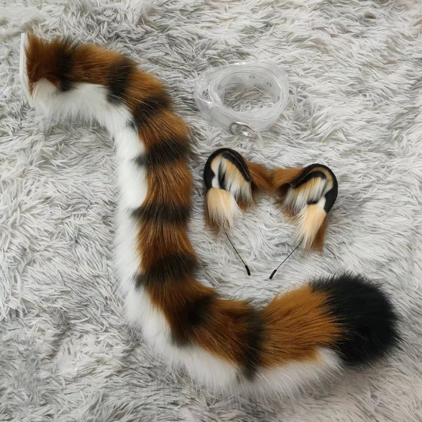 Cosplay Tiger Ears Tail Kit Cosplay Headdress Hairband Cosplay Brown Tiger Costume Accessories