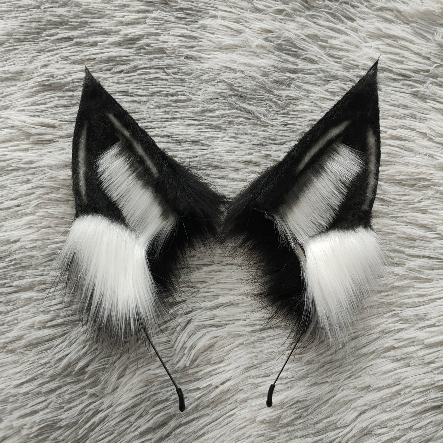 Cosplay Fox Ears Kit Cos Black Fox Headband Fox with Accessories Hairband Cosplay Animal Ears Custom Cosplay Wolf Ears Furry Ears Faux Fur