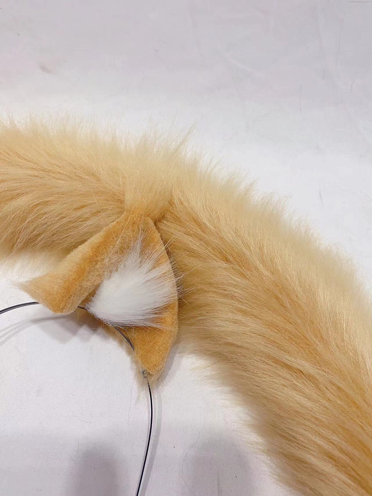 Cos Cat Ears Tail Set Fluffy Cosplay Cat Headband Hairband Cat Ears Costume Accessories Custom Animal Ears Furry Ears Faux Fur
