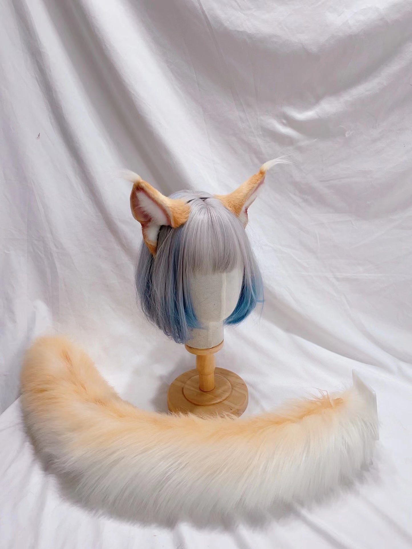 Cosplay Orange Cat Ears Tail Kit Cosplay Cat Headband Hairband Orange Cat Ears Costume Accessories