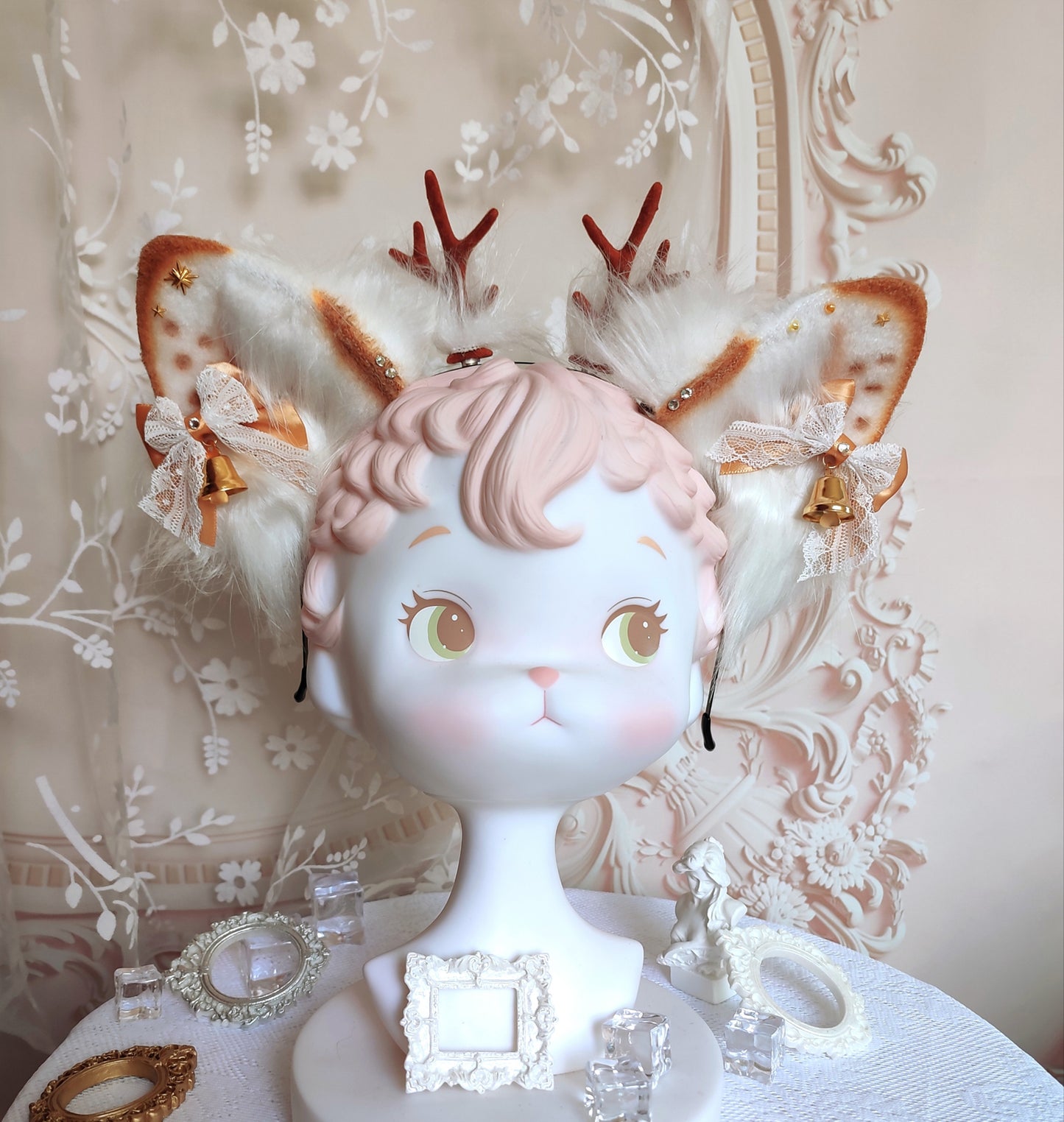 Cosplay Detachable Deer Ears Kit Cosplay Headdress Hairband Cosplay Deer Ears Costume Accessories Christmas Custom