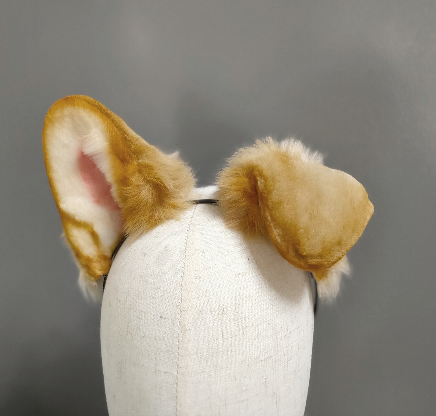 Furry Koki Dog Ears Kit Cosplay Headband Hairband Cosplay Corgi Dog Ears Costume Accessories Halloween Cosplay Animal Ears