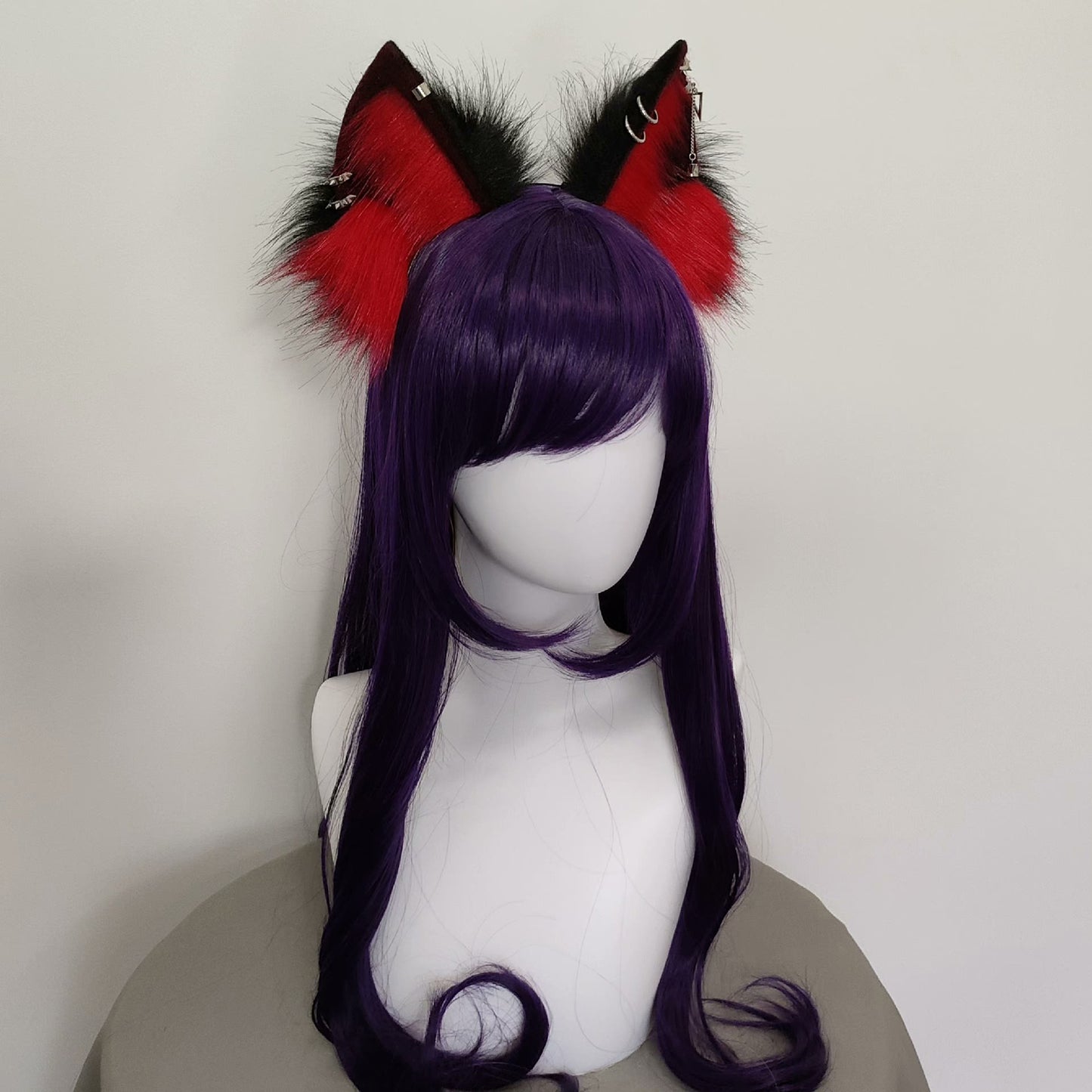 Cosplay Fox Ears Kit Cos Red Fox Headband Blood Fox Hairband Cosplay Animal with Accessories Custom Cosplay Wolf Ears Furry Ears Faux Fur