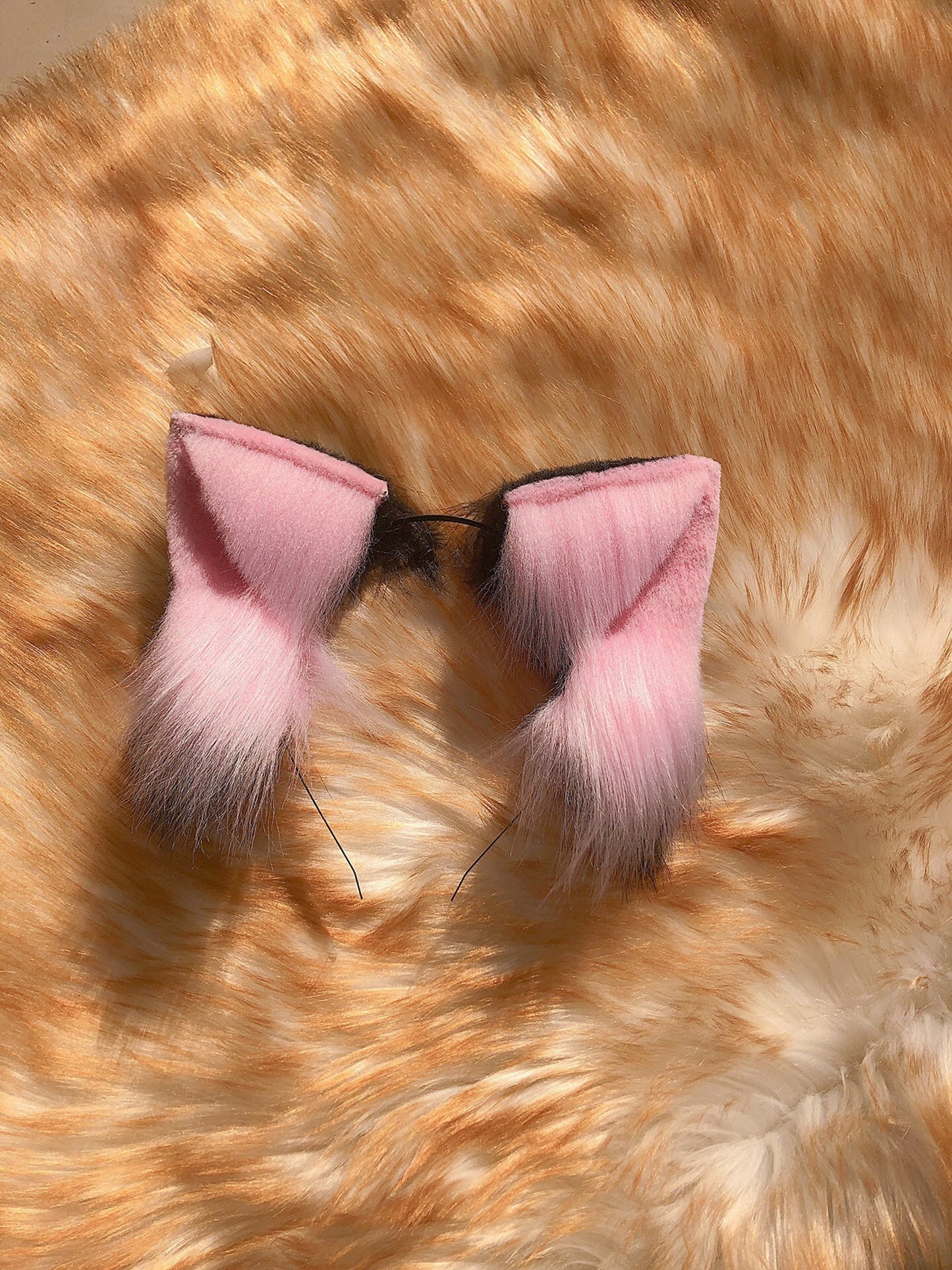 Cosplay Fox Ears Kit Cosplay Fox Headpin Hairband Cosplay Pink/ Grey Fox Costume Animal Accessories Custom Ears