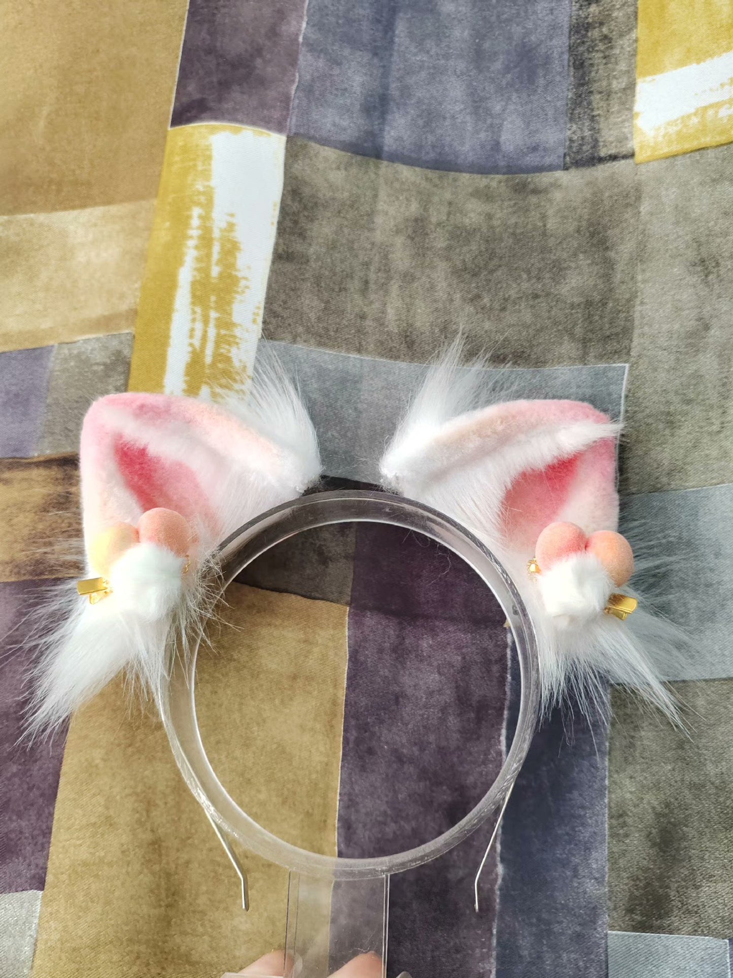Cosplay Pink Cat Ears Kit Cosplay Cat Ears Cat Headband Headdress Cat Hairclips Cat Headband Costume Accessories Custom Animal Ears Furry Ears Faux Fur