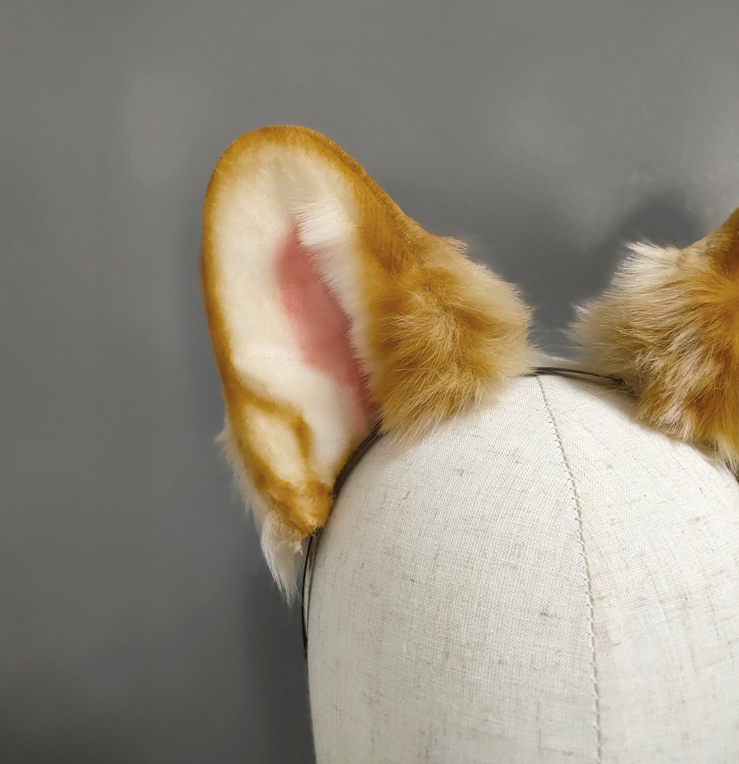 Furry Koki Dog Ears Kit Cosplay Headband Hairband Cosplay Corgi Dog Ears Costume Accessories Halloween Cosplay Animal Ears