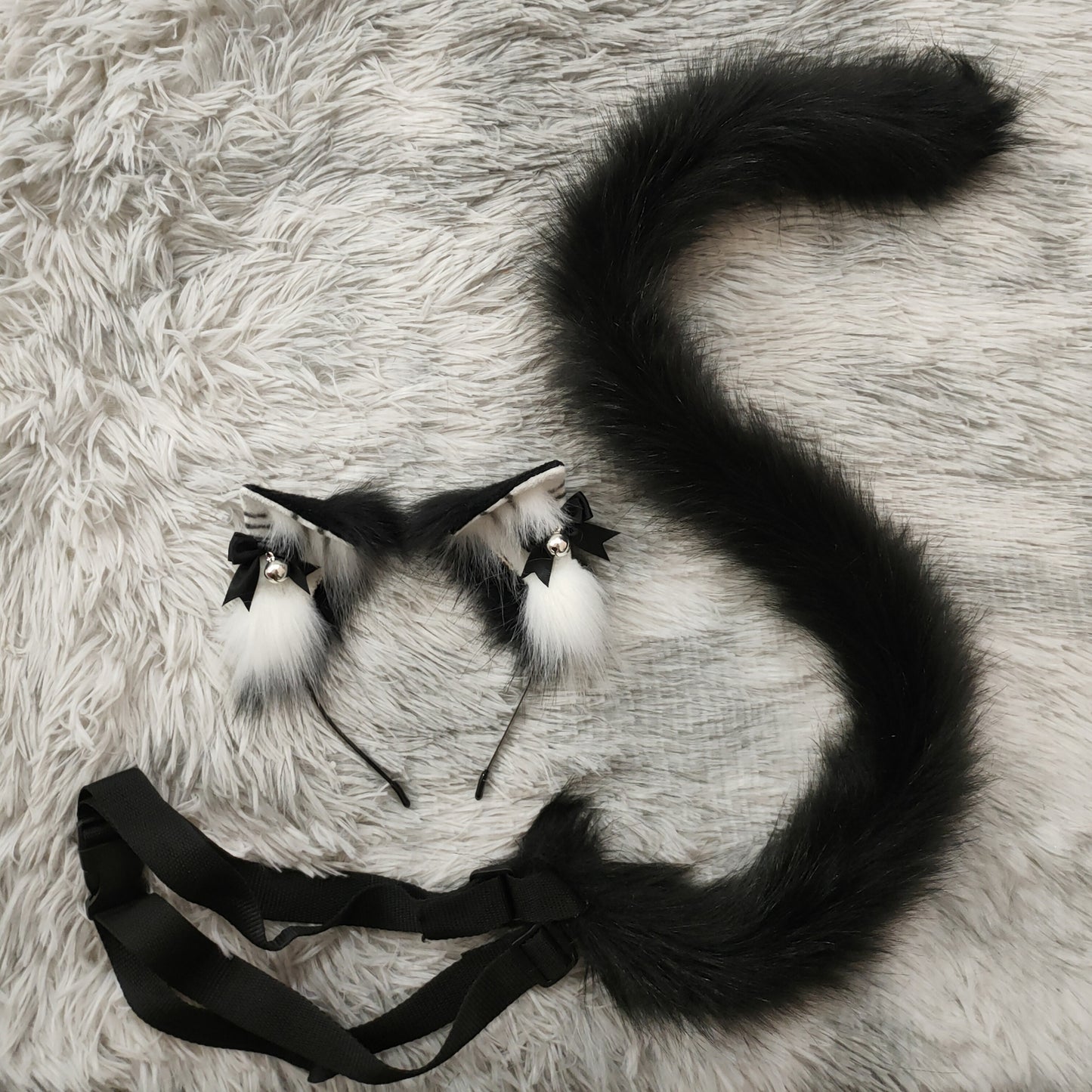 Cosplay Tabby Cat Ears Tail Kit Cosplay Headdress Hairband Cosplay Cat Costume Accessories Custom Animal Ears