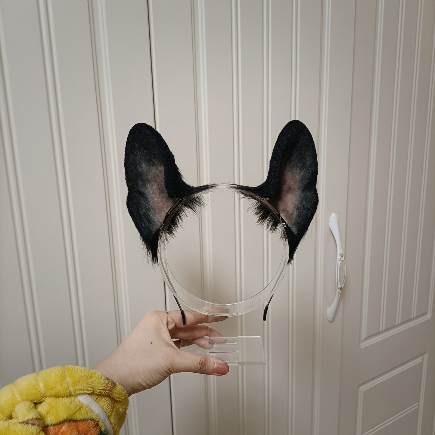Furry Dog Ears Kit Cosplay Headband Hairband Cosplay Black Dog Ears Costume Accessories Halloween Cosplay Animal Ears