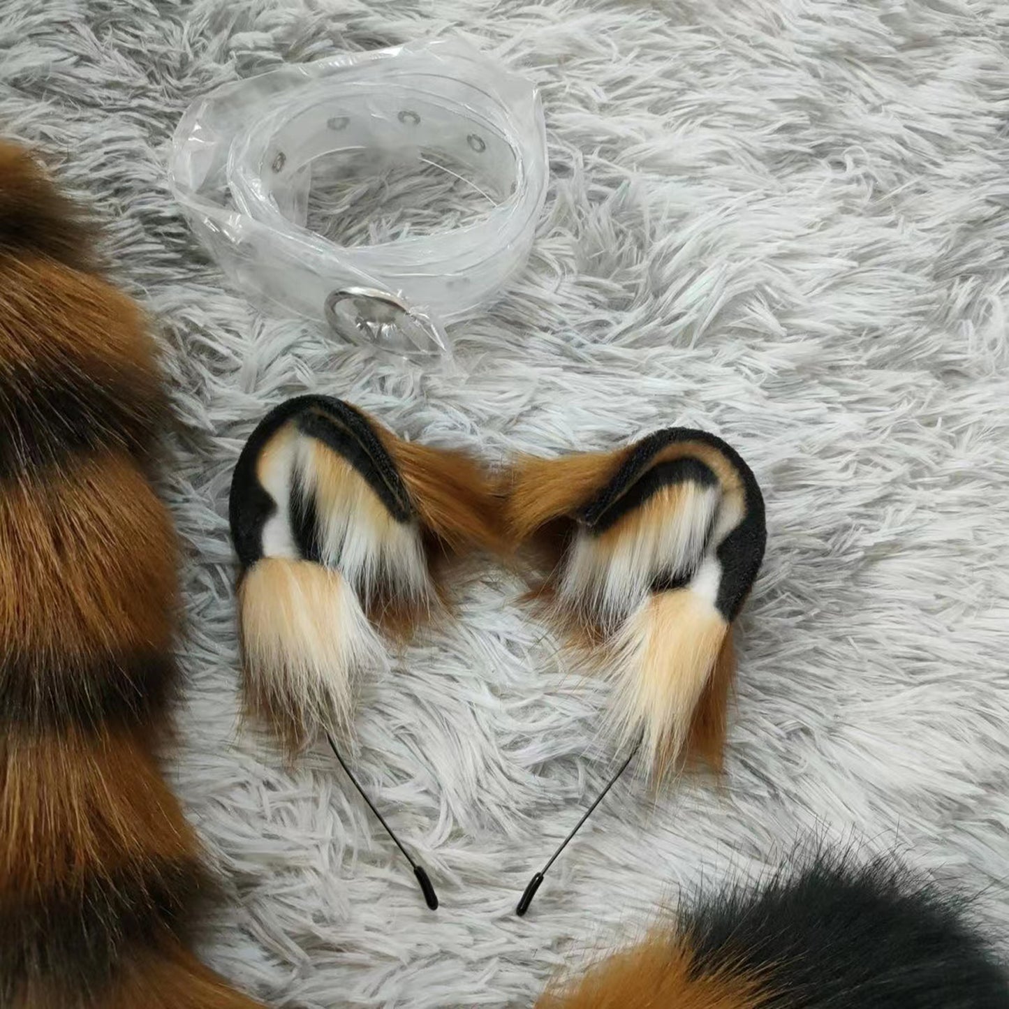 Cosplay Tiger Ears Tail Kit Cosplay Headdress Hairband Cosplay Brown Tiger Costume Accessories