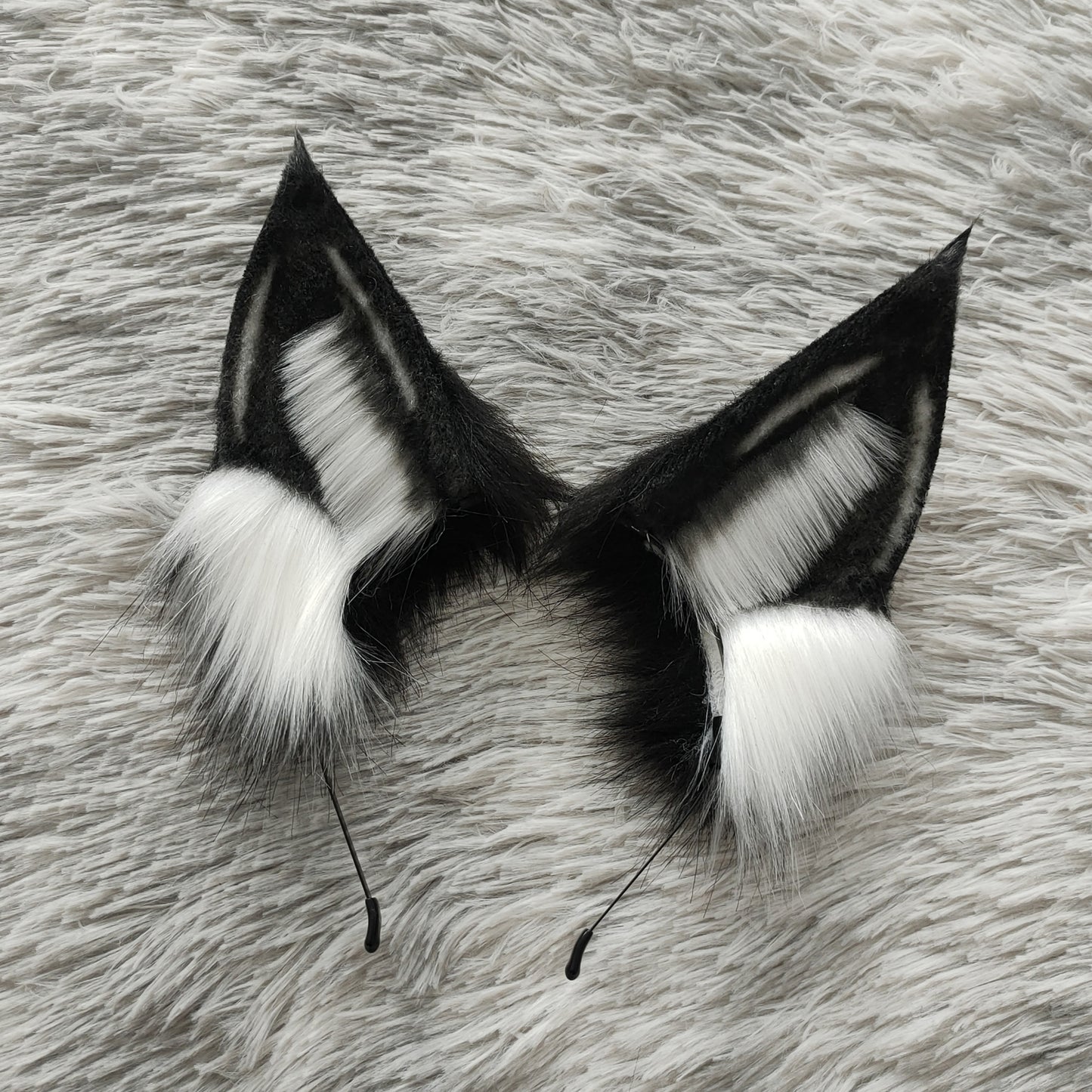 Cosplay Fox Ears Kit Cos Black Fox Headband Fox with Accessories Hairband Cosplay Animal Ears Custom Cosplay Wolf Ears Furry Ears Faux Fur
