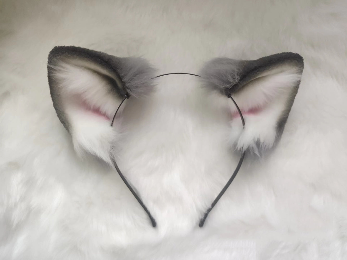 Cosplay Cat Ears Kit Cosplay Headband Hairband Cosplay Grey Cat Costume Animal Accessories