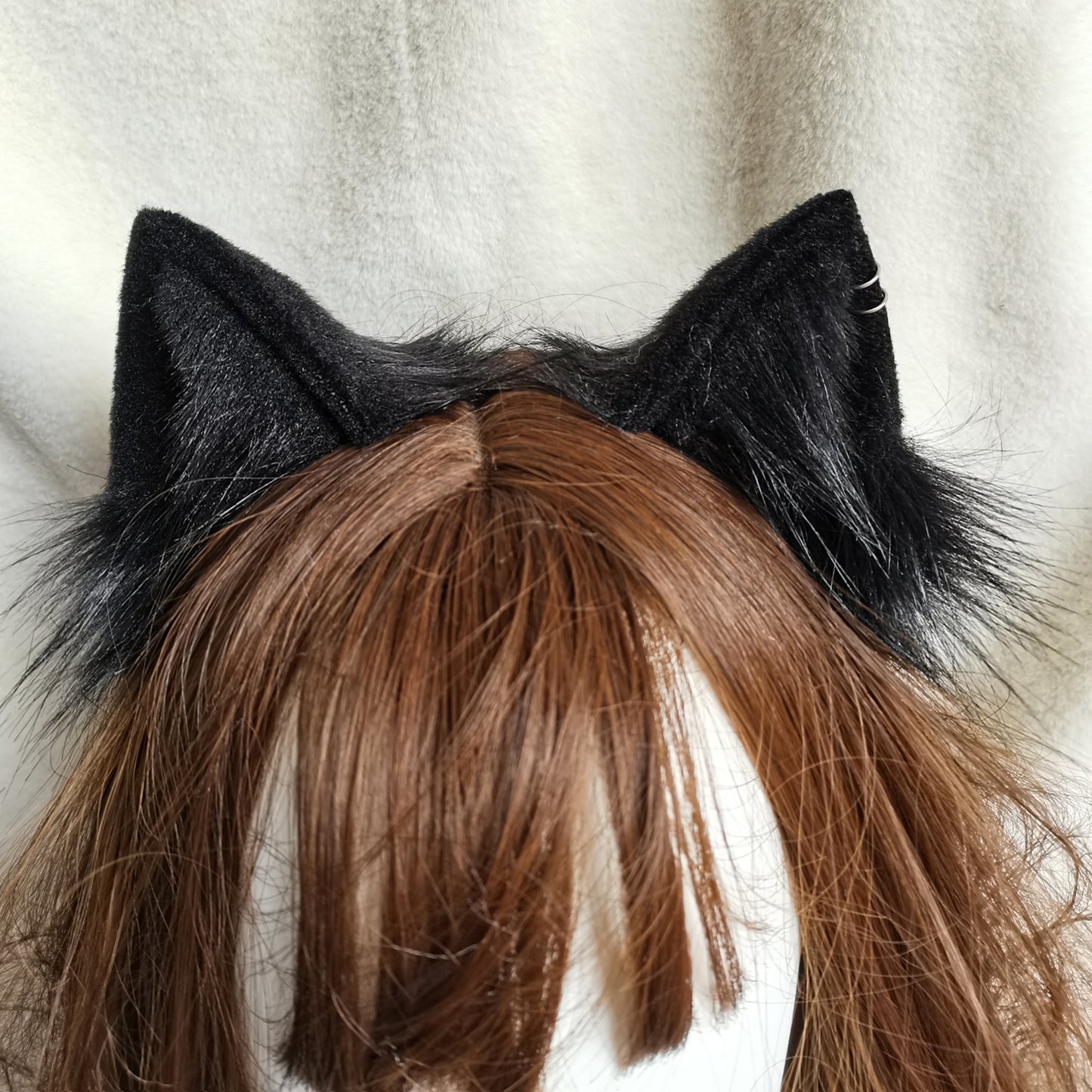 Cosplay Cat Ears Kit Cosplay Black Cat Headband Hairband Furry Cat Ears with Accessories Costume Accessories Custom Animal Ears Furry Ears Faux Fur