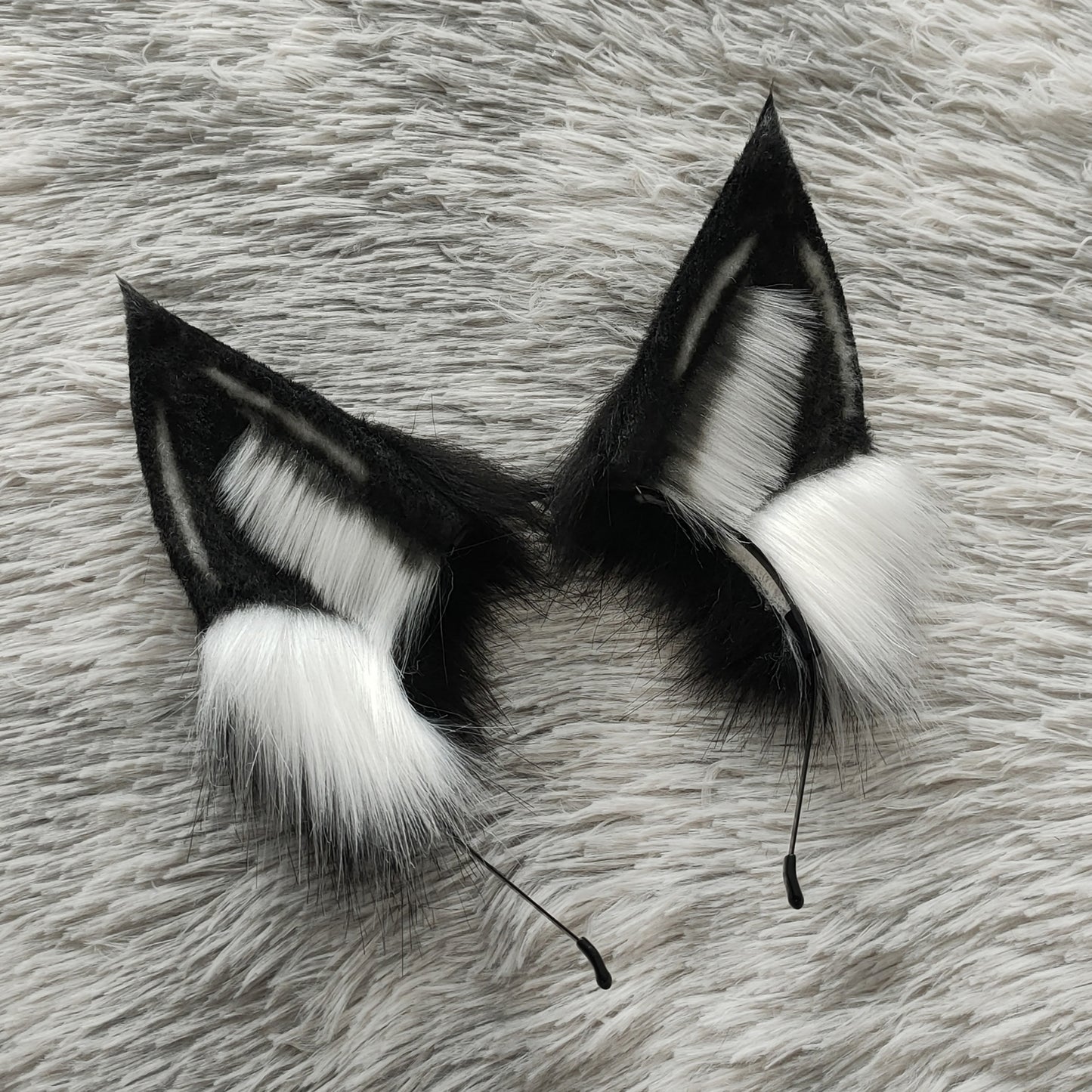 Cosplay Fox Ears Kit Cos Black Fox Headband Fox with Accessories Hairband Cosplay Animal Ears Custom Cosplay Wolf Ears Furry Ears Faux Fur