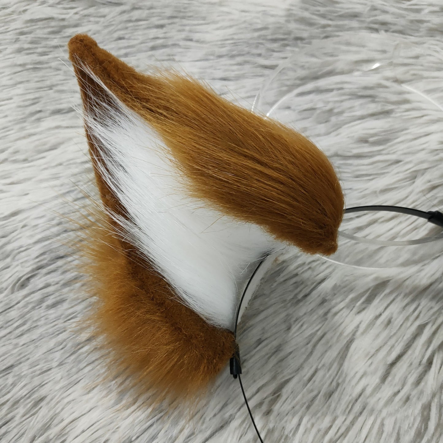 Cosplay Brown Fox Ears Kit Cos たまものまえ Fox Headband Anubis Hairband Cosplay Animal Costume Accessories Custom Ears Furry Ears Faux Fur