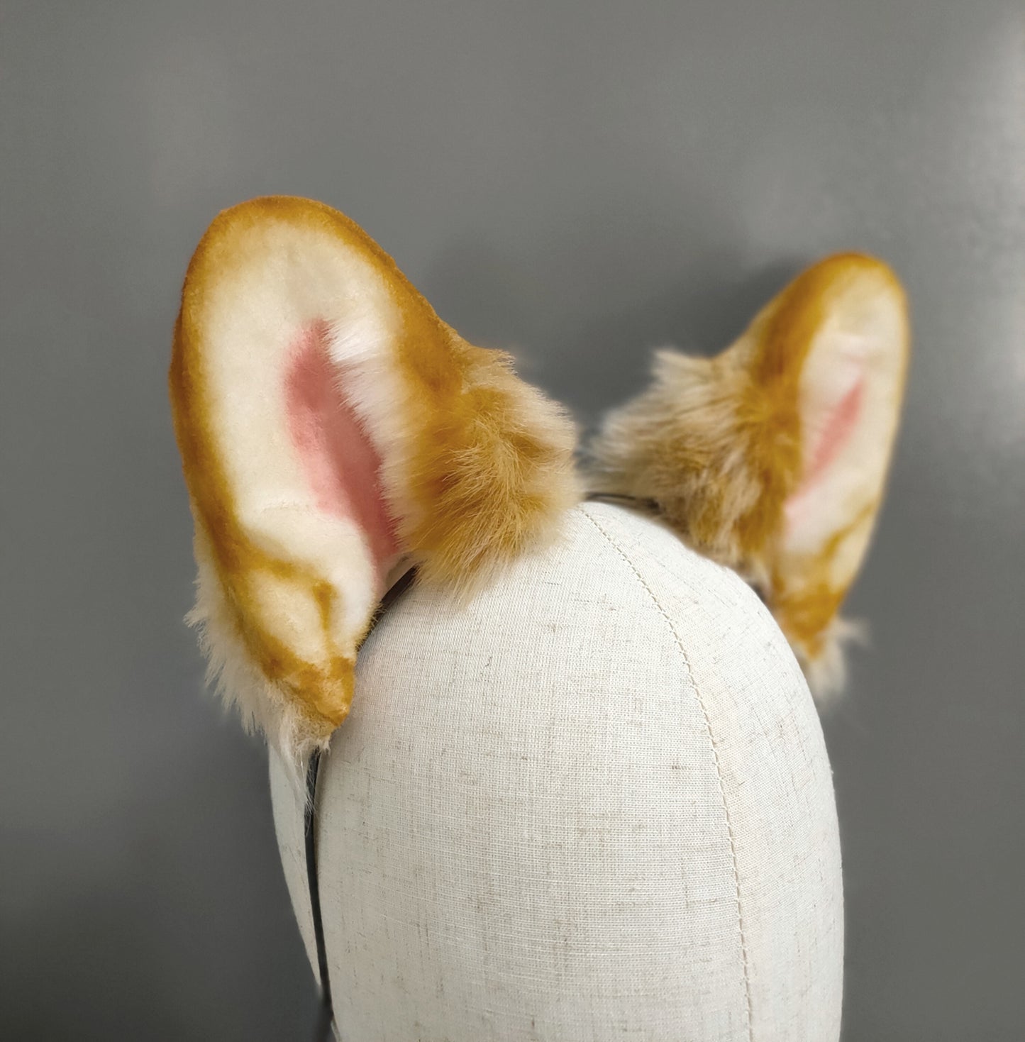Furry Koki Dog Ears Kit Cosplay Headband Hairband Cosplay Corgi Dog Ears Costume Accessories Halloween Cosplay Animal Ears