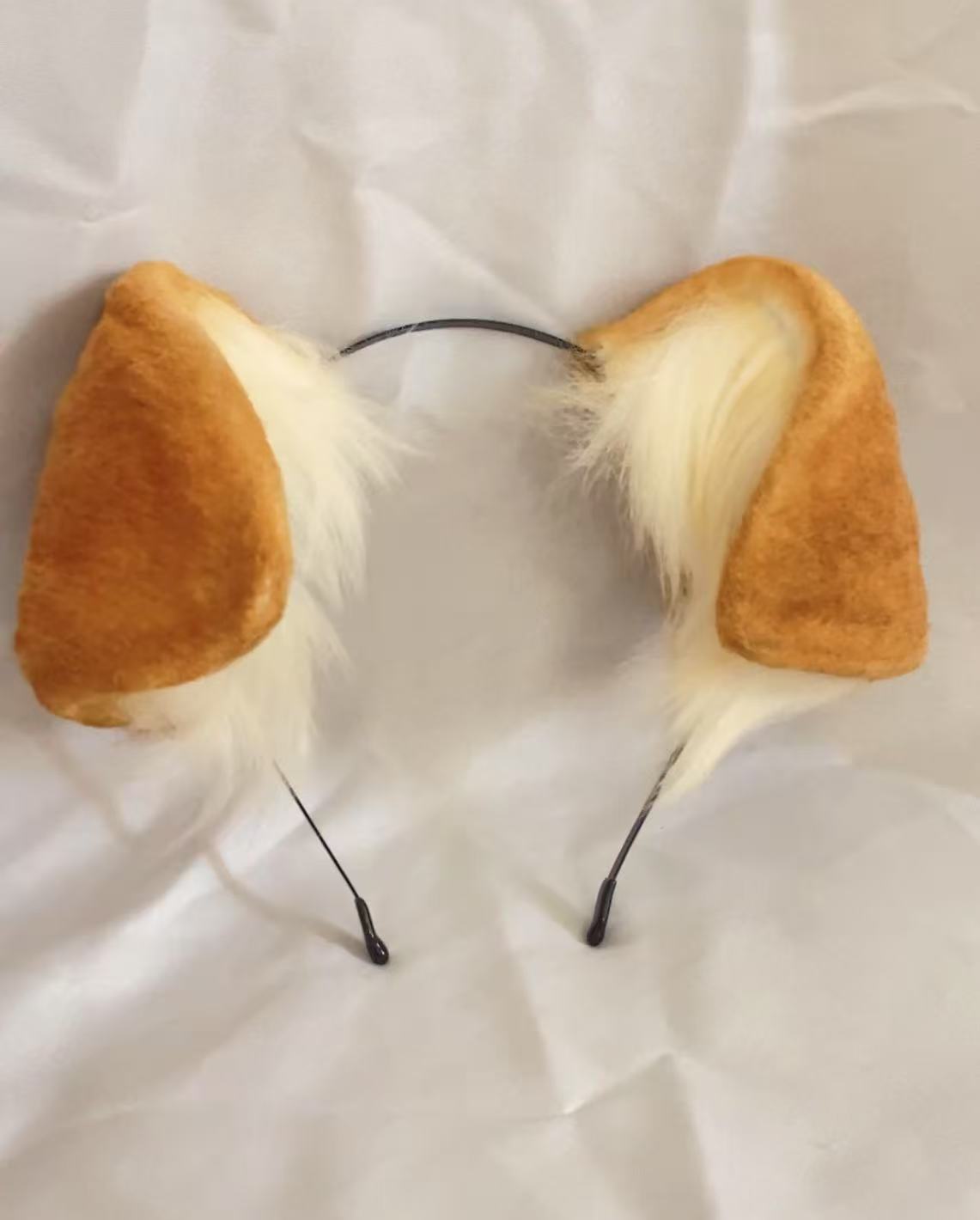 Cosplay Golden Dog Ears Tail Kit Cosplay Headdress Hairband Cosplay Dog Costume Accessories