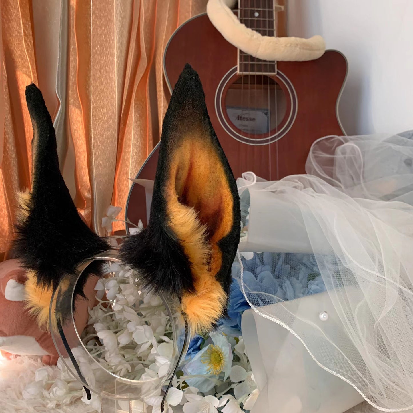 Dog Ears Cosplay Kit Cosplay Doberman Headdress Headband Cosplay Doggie Ears Costume Accessories