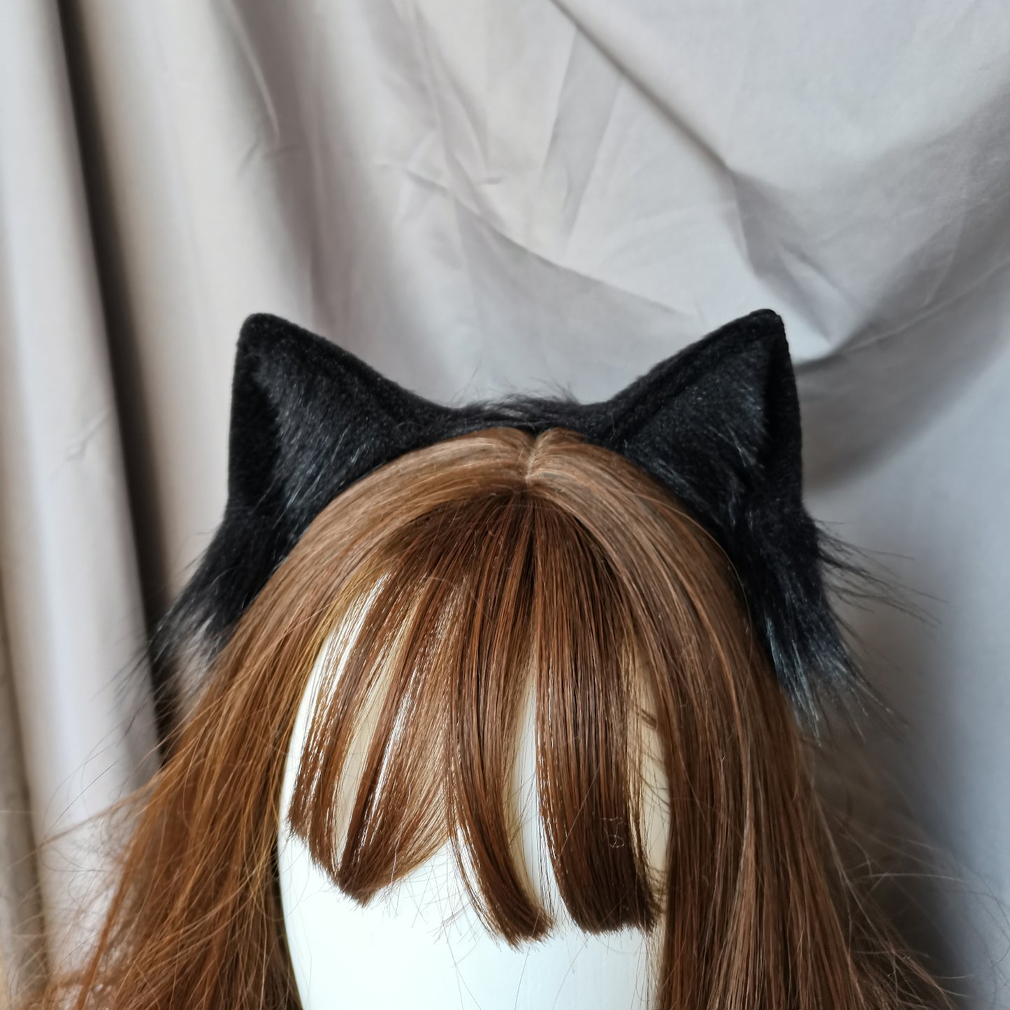 Cosplay Cat Ears Kit Cosplay Black Cat Headband Hairband Furry Cat Ears with Accessories Costume Accessories Custom Animal Ears Furry Ears Faux Fur
