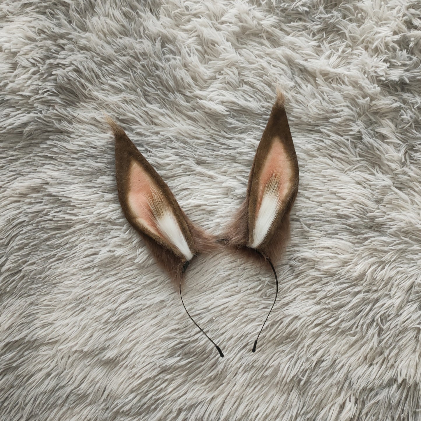 Cosplay Amiya Furry Ears Kit Cosplay Arknights Headdress Hairband Cosplay Ears Costume Accessories Halloween Cosplay Animal