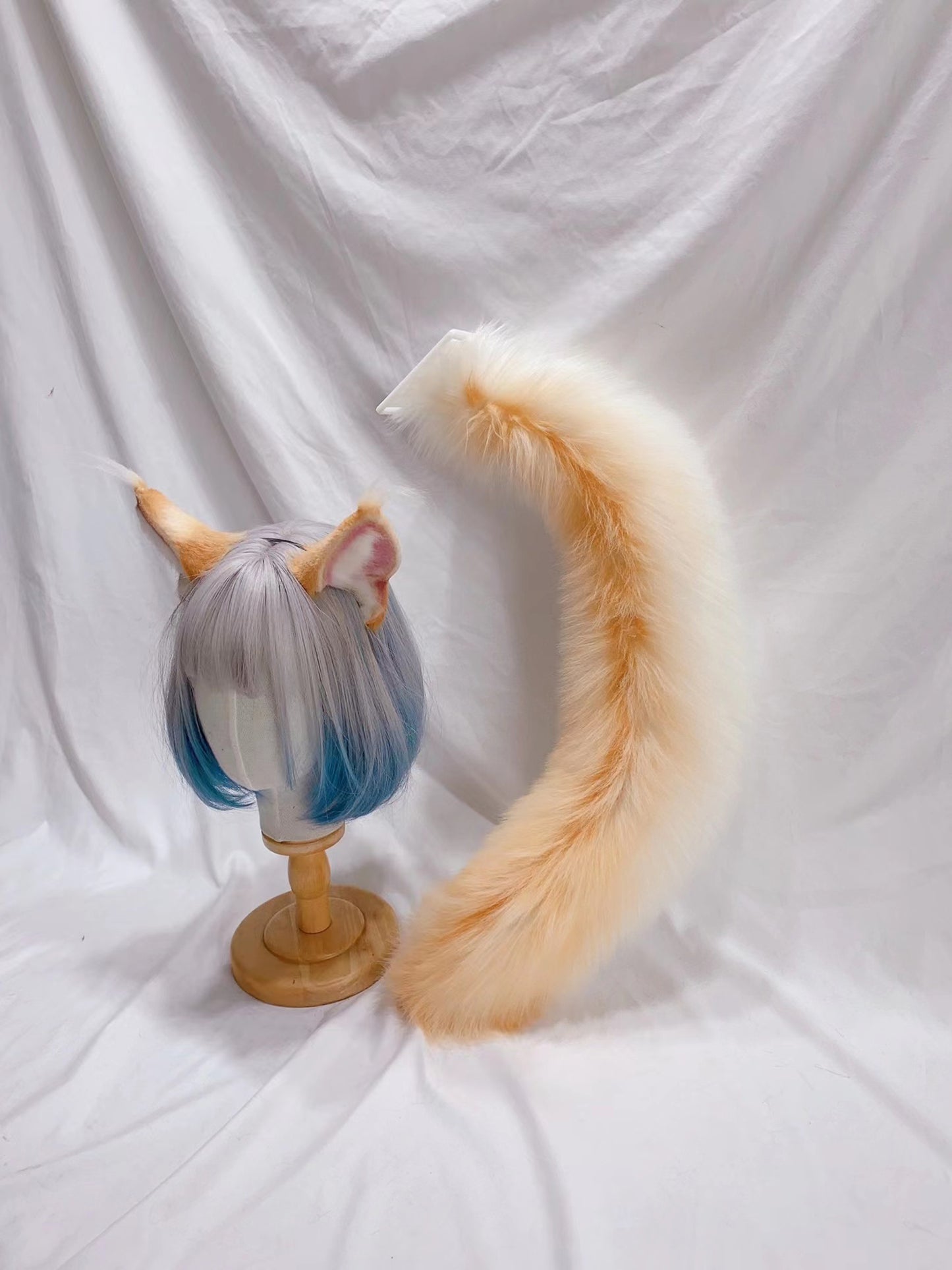 Cosplay Orange Cat Ears Tail Kit Cosplay Cat Headband Hairband Orange Cat Ears Costume Accessories