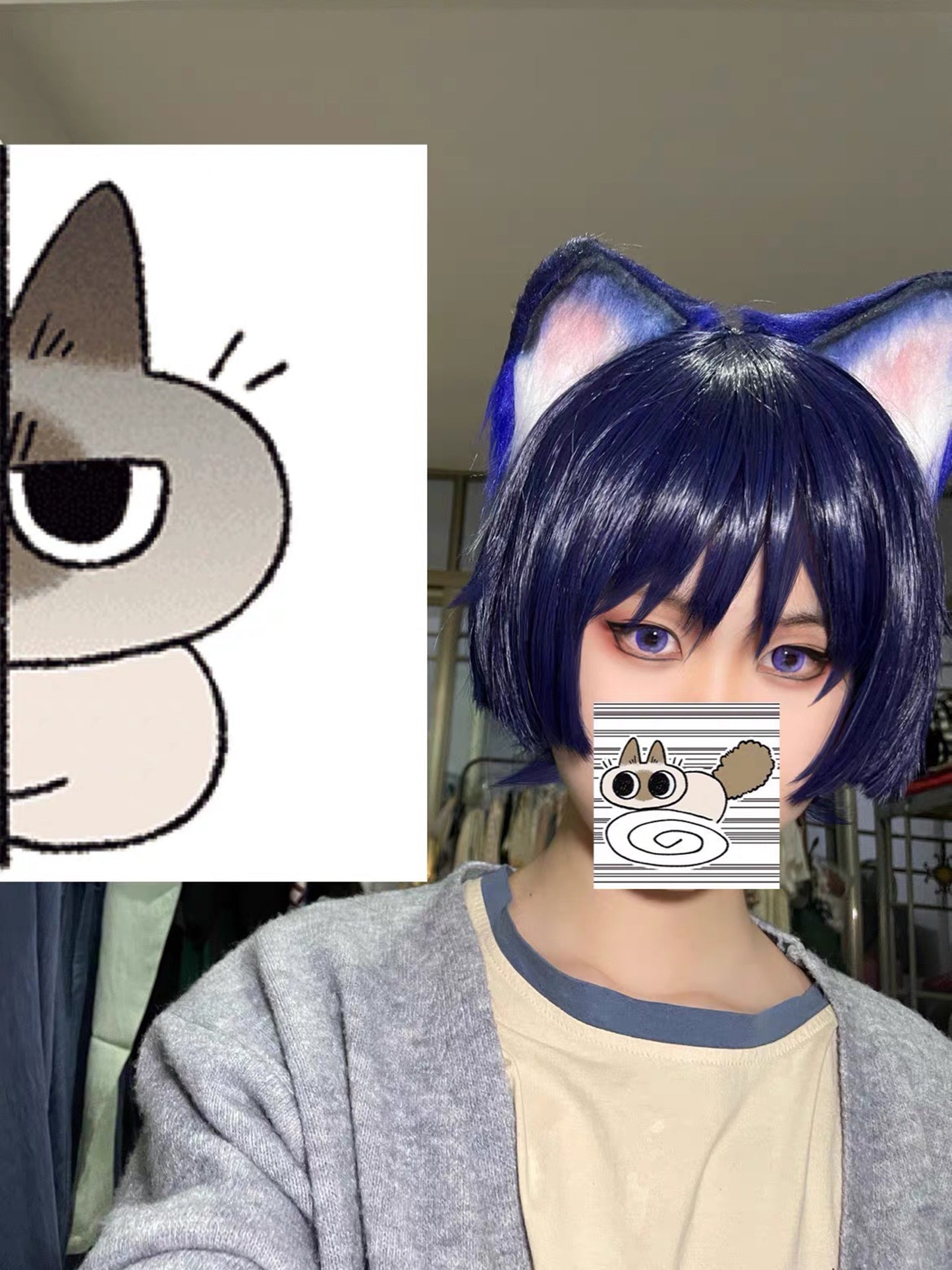 Cosplay Scaramouche Cos Cat Ears Headband Kit Cosplay Genshin Impact Headband Hairband Cosplay Fox Costume Accessories Custom Animal Ears Furry Ears Faux Fur