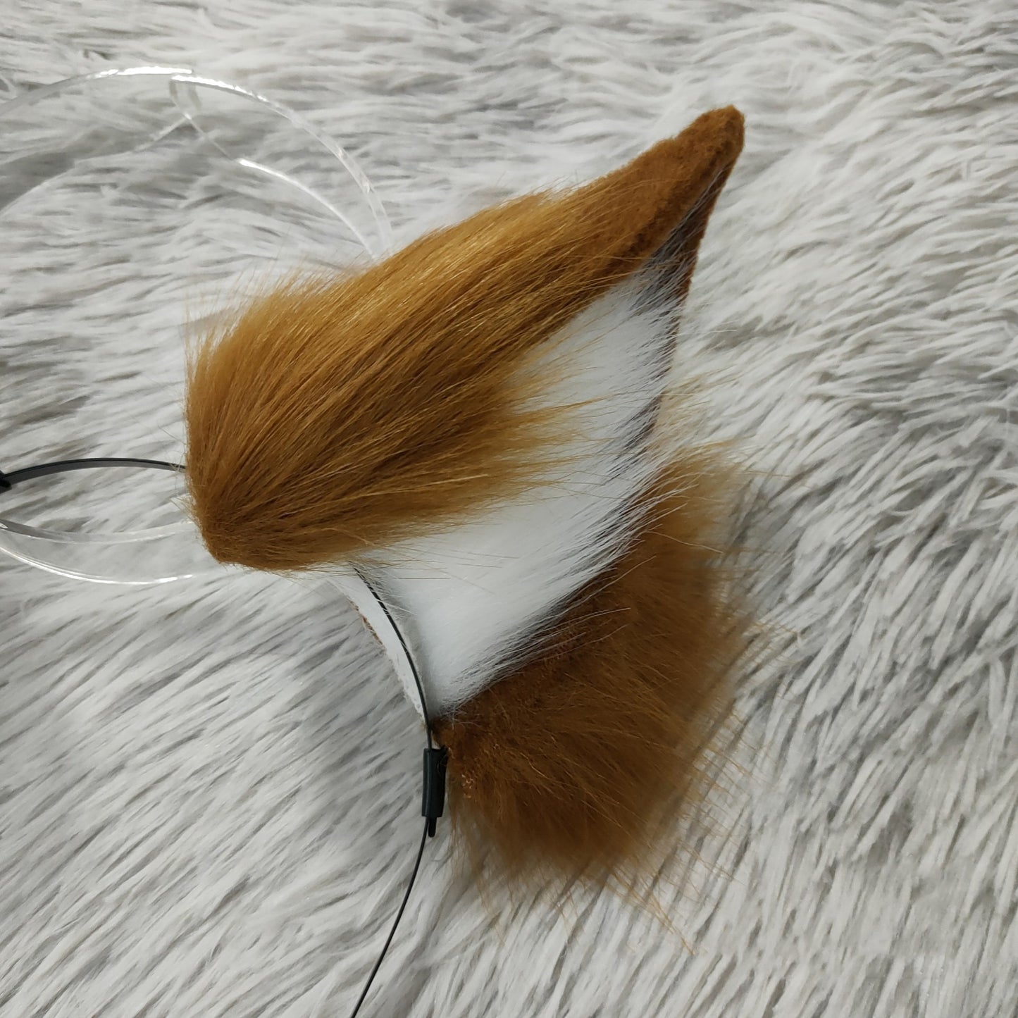 Cosplay Brown Fox Ears Kit Cos たまものまえ Fox Headband Anubis Hairband Cosplay Animal Costume Accessories Custom Ears Furry Ears Faux Fur