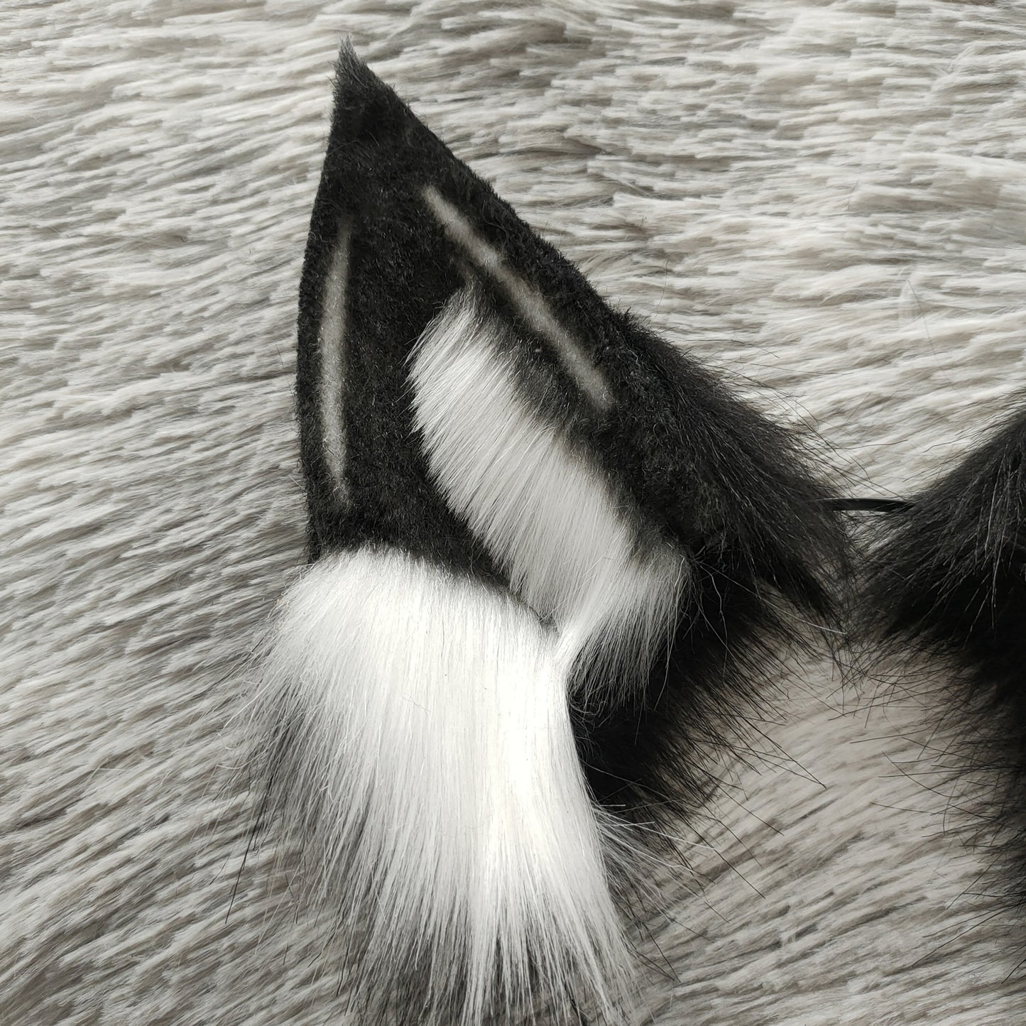 Cosplay Fox Ears Kit Cos Black Fox Headband Fox with Accessories Hairband Cosplay Animal Ears Custom Cosplay Wolf Ears Furry Ears Faux Fur