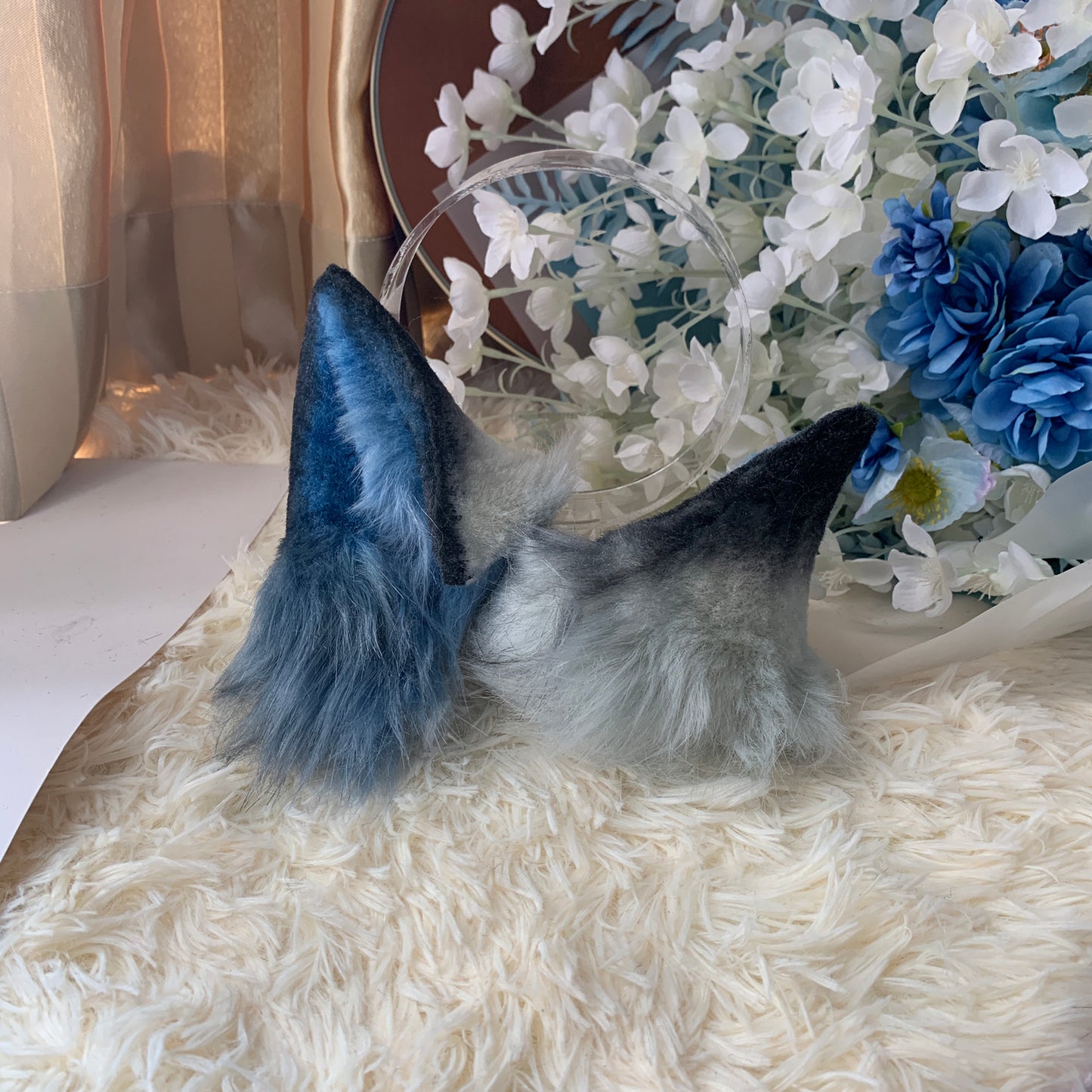 Cosplay Fox Ears Headband Kit Cosplay Lappland Headdress Hairband Cosplay Fox Costume Accessories Custom Animal