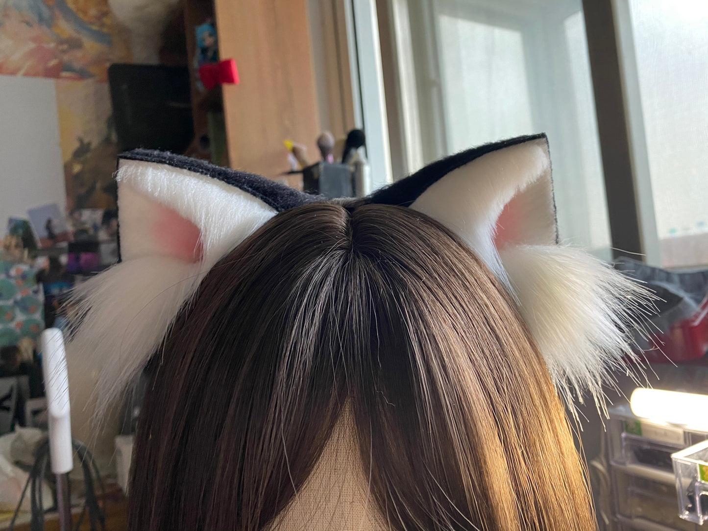 Cosplay Cat Ears Kit Cosplay Headband Hairband Black Cat Ears Costume Accessories Custom Animal Ears