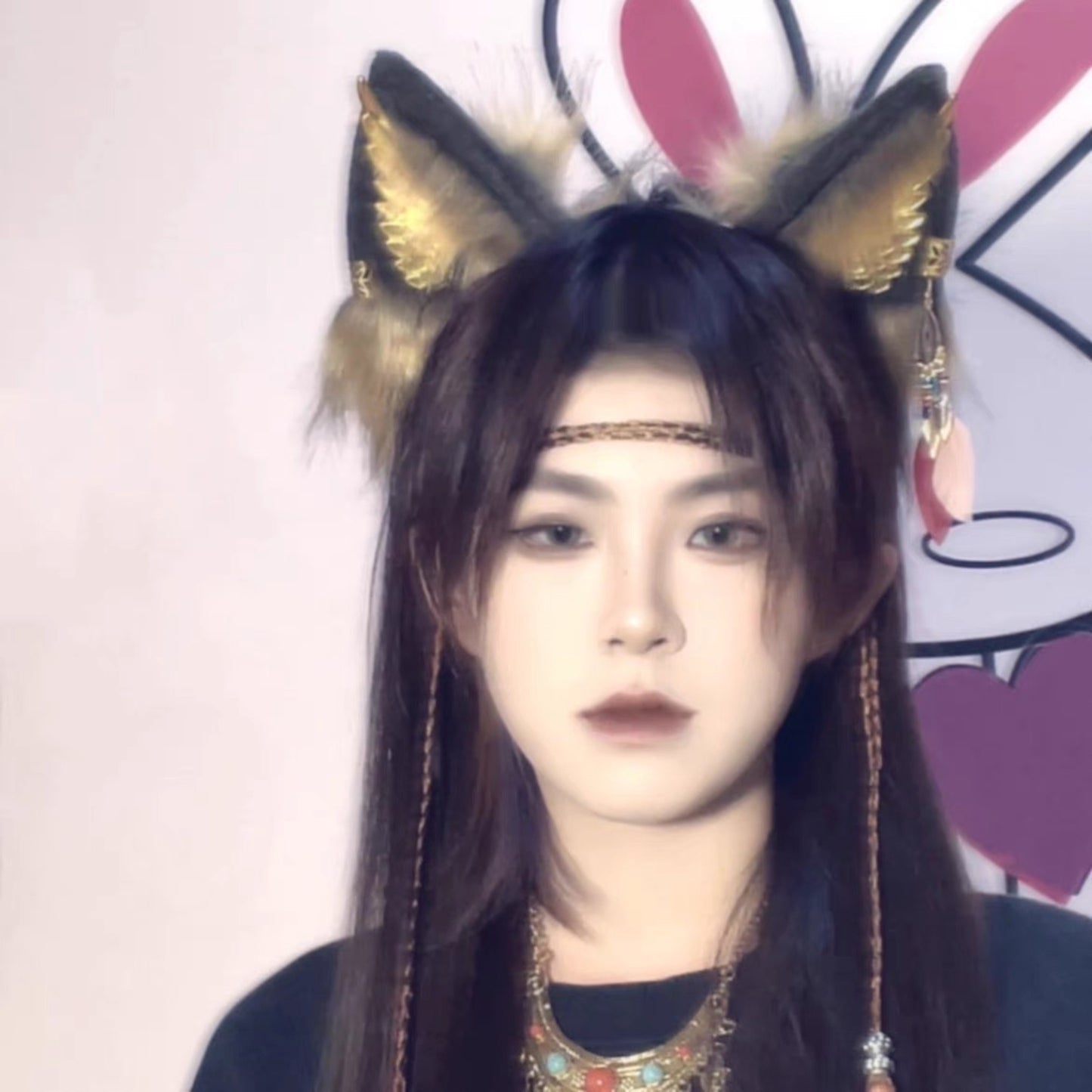 Cosplay Brown Fox Ears Kit Cosplay Fox Headdress Hairband Cosplay Animal with Accessories Costume Accessories Custom Ears