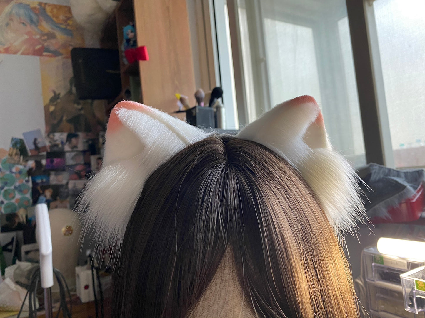 Cosplay Cat Ears Kit Cosplay Headband Hairband Black Cat Ears Costume Accessories Custom Animal Ears
