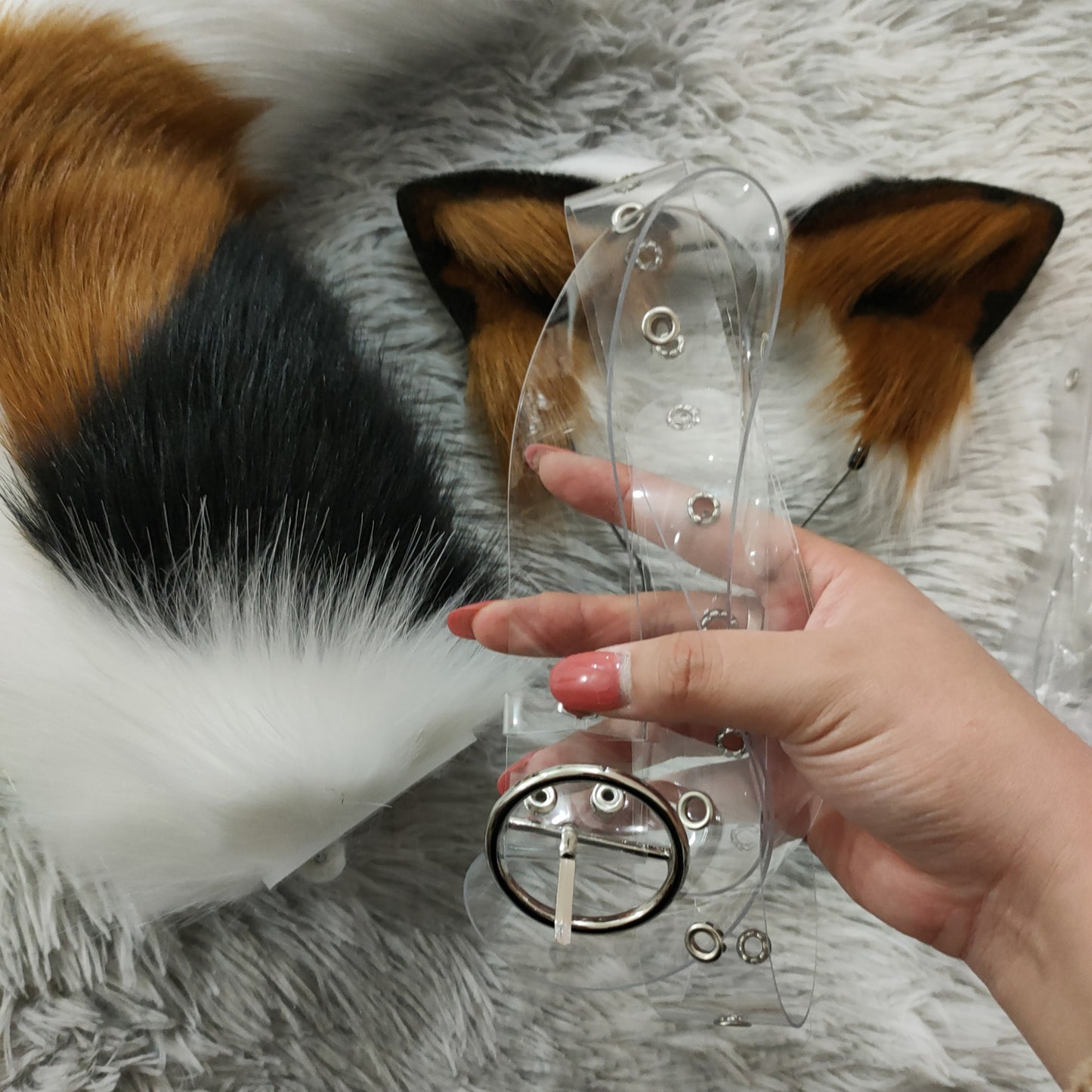 Cosplay Border Collie Ears Tail Kit Cosplay Headdress Hairband Cosplay Dog Ears Costume Accessories Halloween Custom Animal Ears