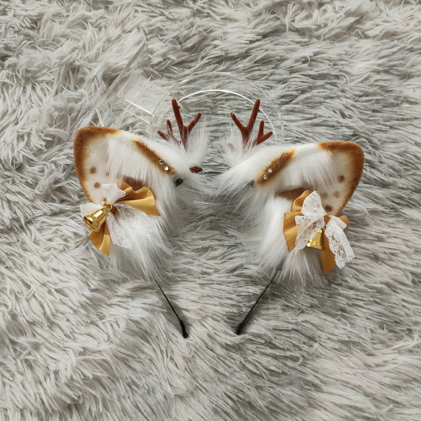 Furry Deer Ears Kit Cosplay Headdress Hairband Cosplay Deer Ears Costume Accessories