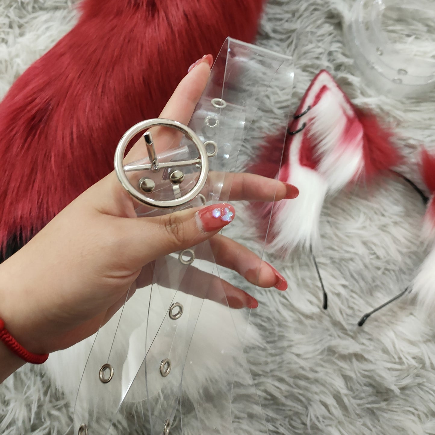 Furry Fox Ears Tail Kit Cosplay Headdress Hairband Cosplay Fox Ears Costume Accessories Halloween Cosplay Animal