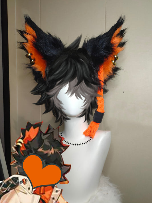 Cosplay Arknights Ears Kit Cosplay Fox Headdress Hairband Cosplay Ears with Accessories Costume Cosplay Accessories