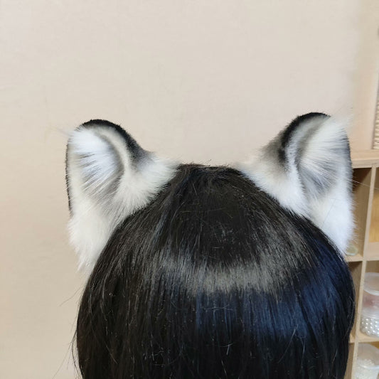 Cosplay Snow Leopard Bear Ears Hamster Ears Cos Mouse headband Cosplay Bear Headband Cosplay Raccoon Cos Accessories Animal Ears Faux Fur